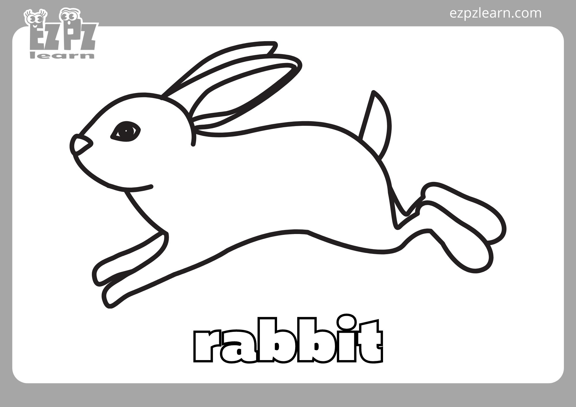 Rabbit Coloring Page - Ezpzlearn.com