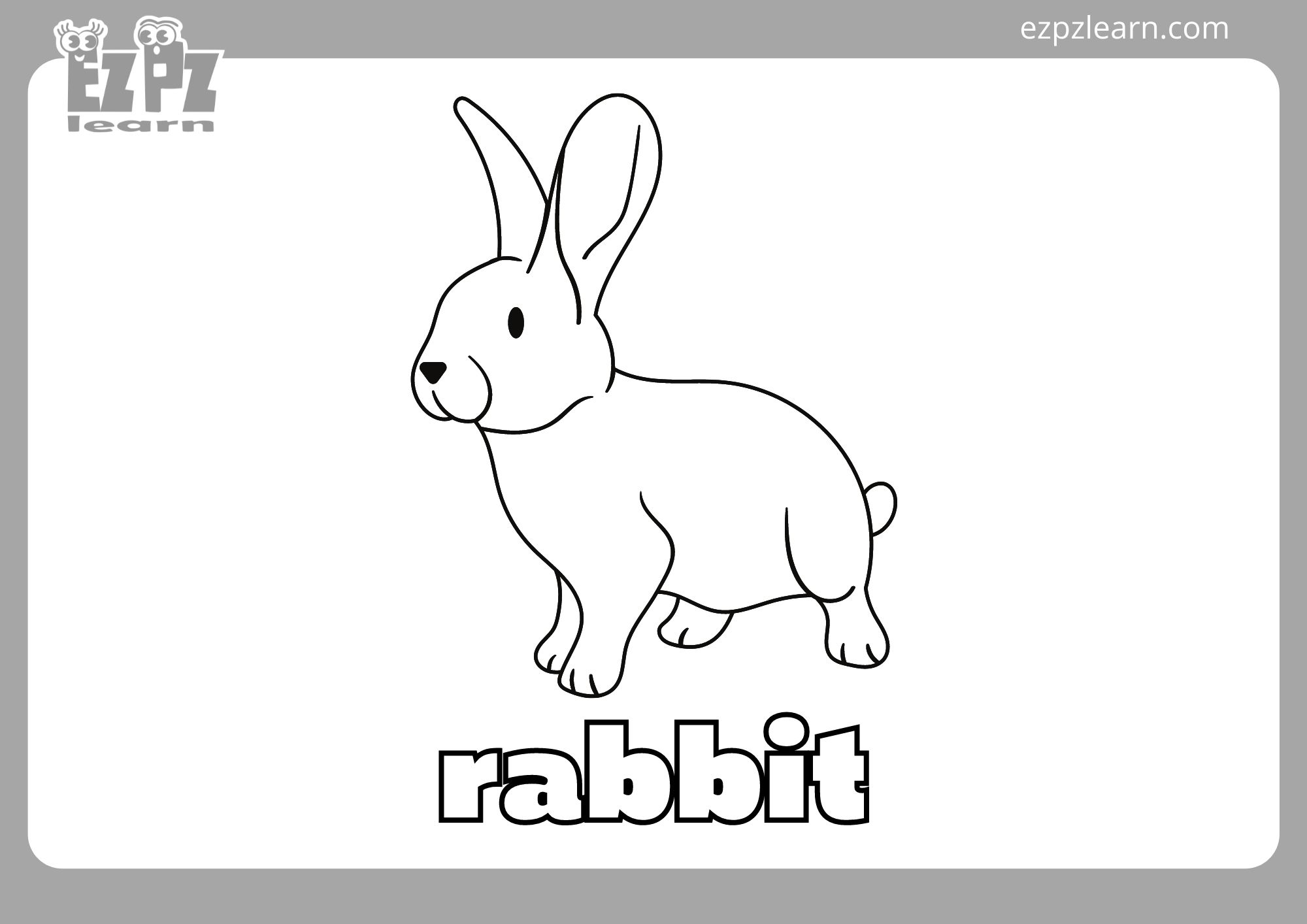 Colloring Picture Rabbit Rabbit Coloring Page - Ezpzlearn.com