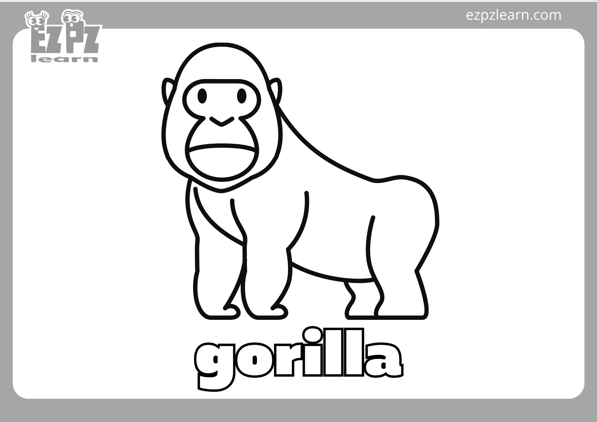 gorilla coloring page