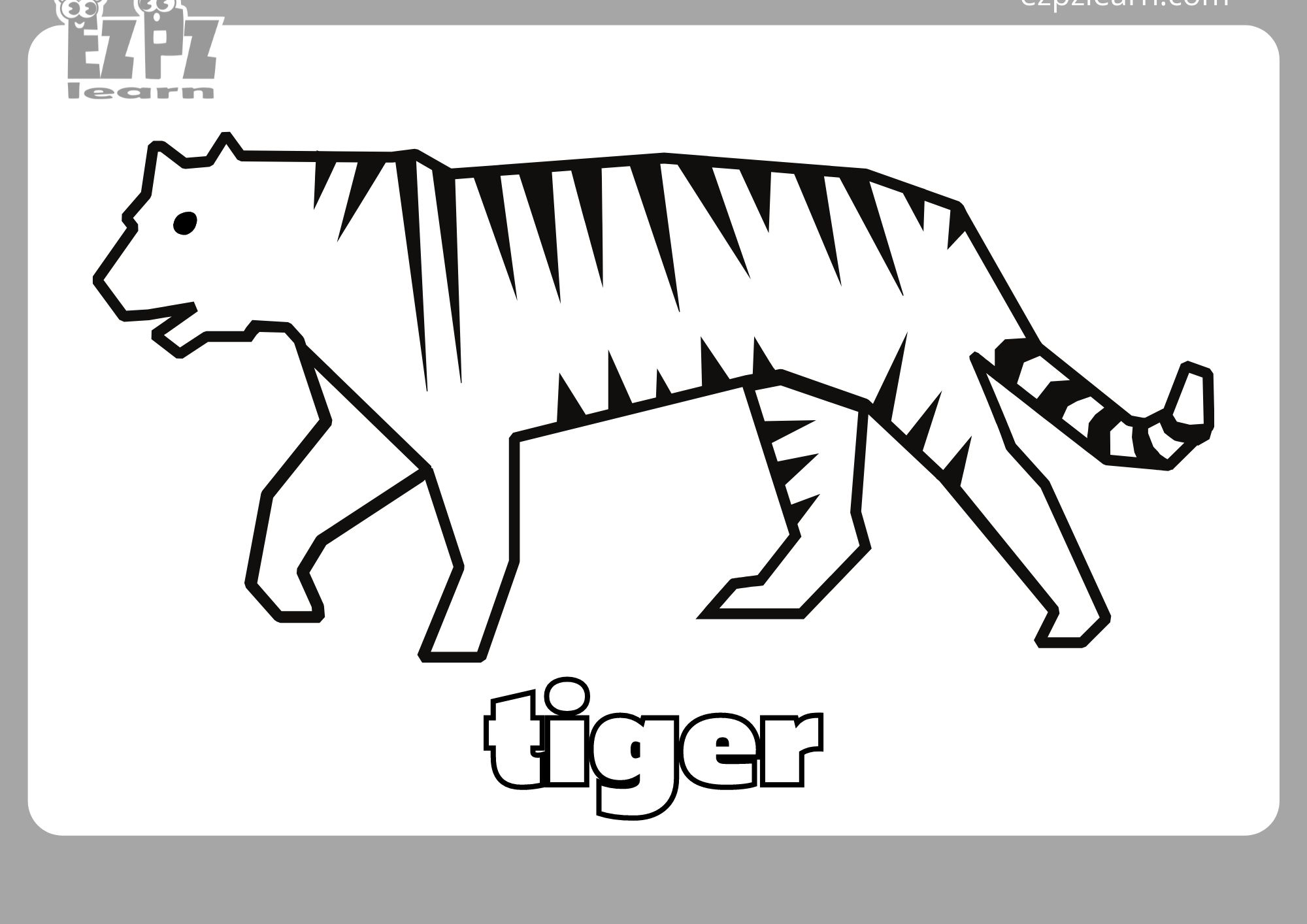 White Tiger Clipart Colouring Sheet - Easy To Draw Tiger - Free Transparent  PNG Clipart Images Download