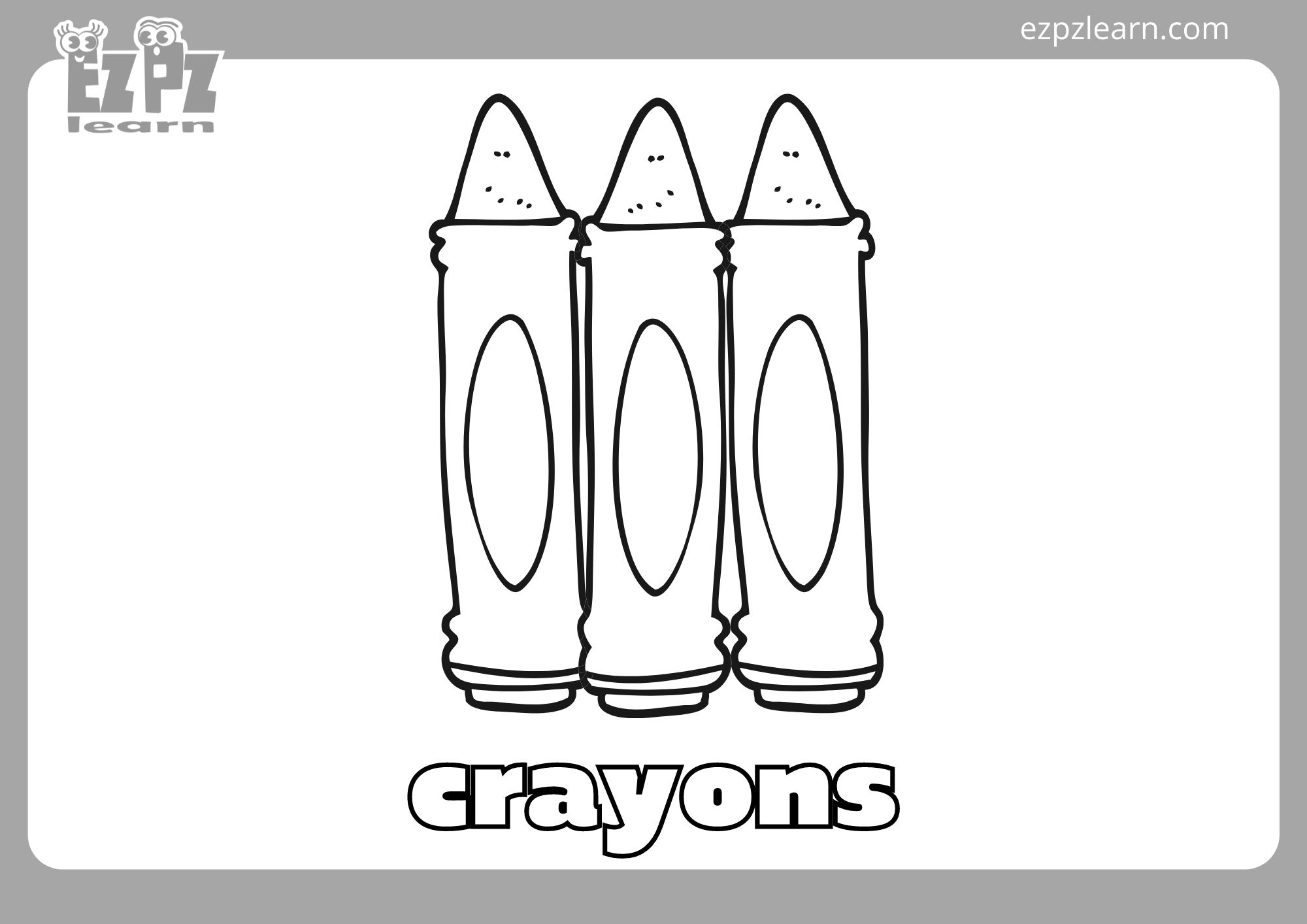 Crayons coloring page activity for preschool-Worksheets kids