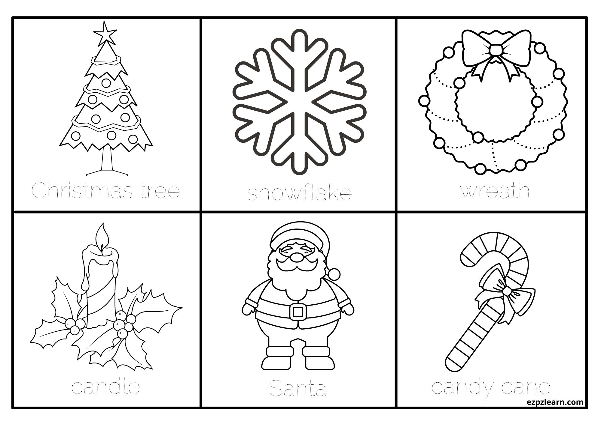 Christmas Traceable And Printable Pic