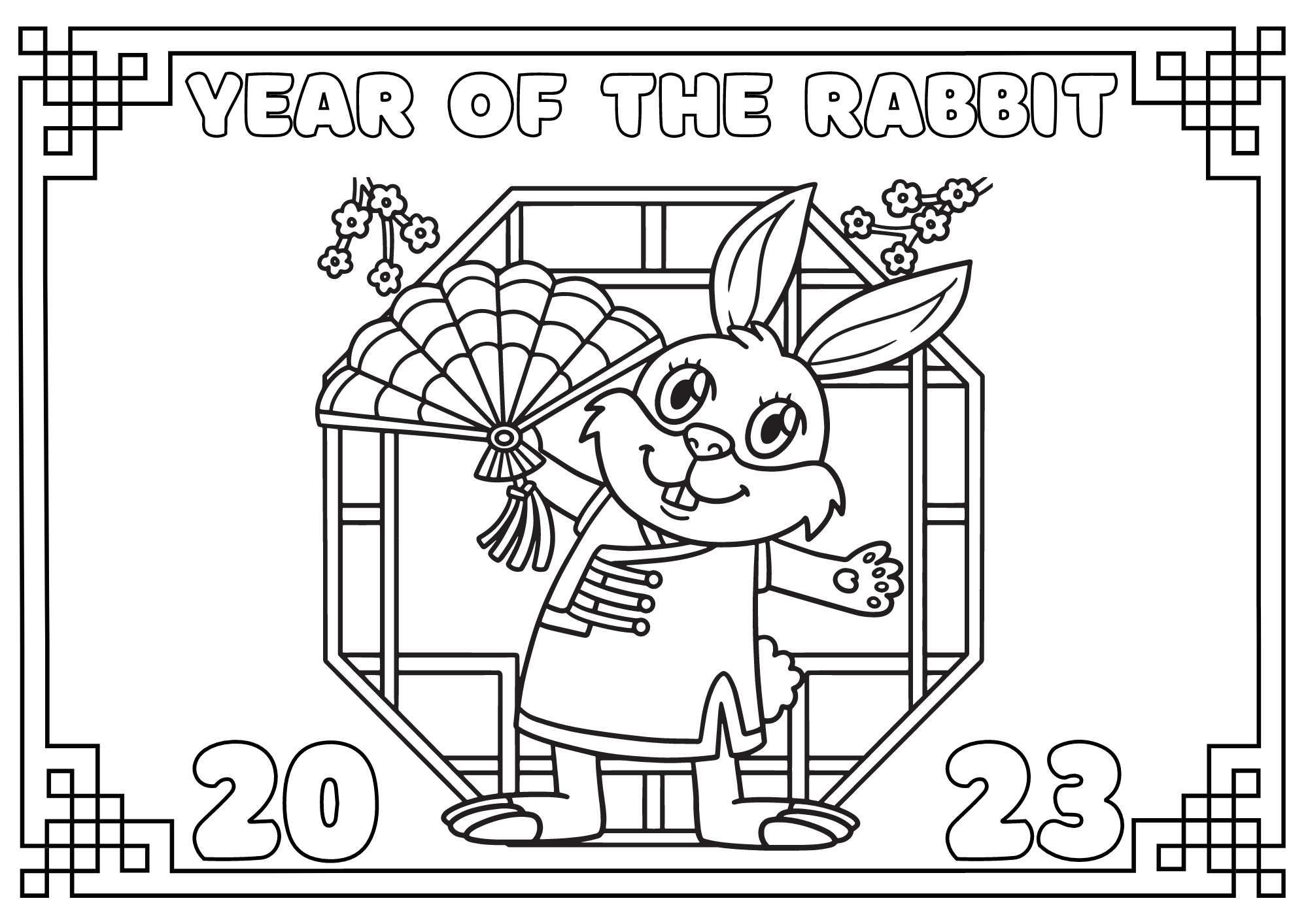 chinese new year year of the rabbit printable