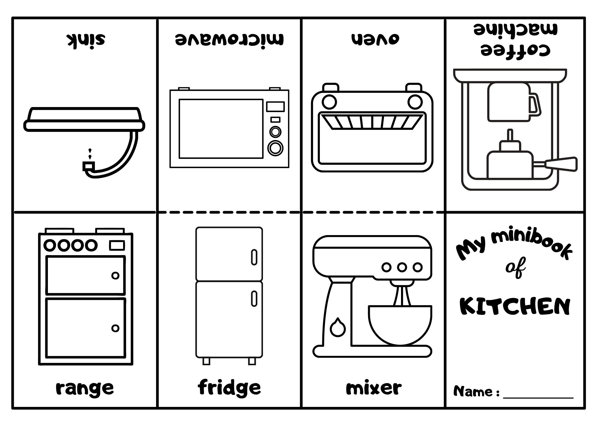 Kitchen Appliances Mini Coloring Pages 2 
