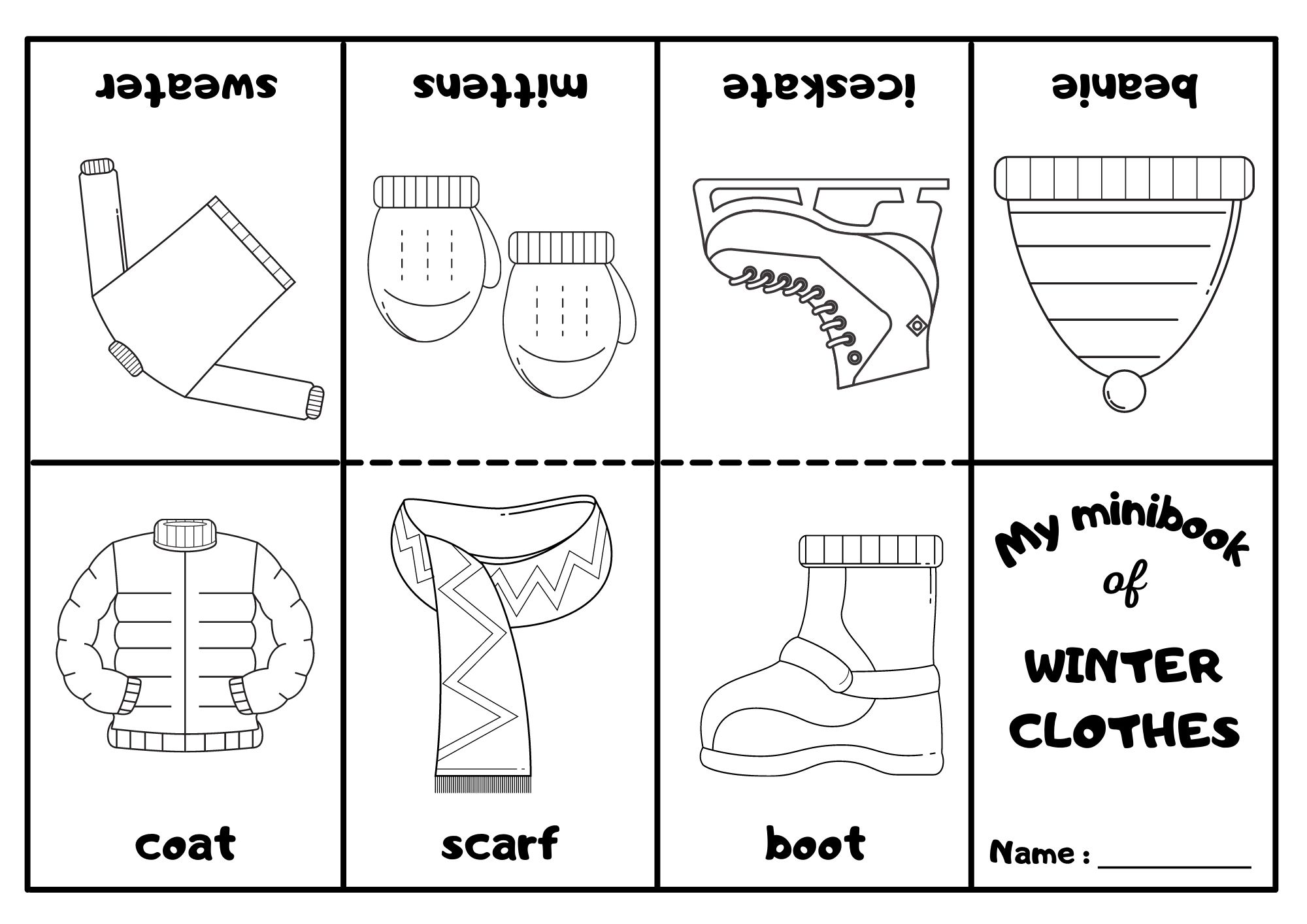 Snow Clothes Coloring Pages
