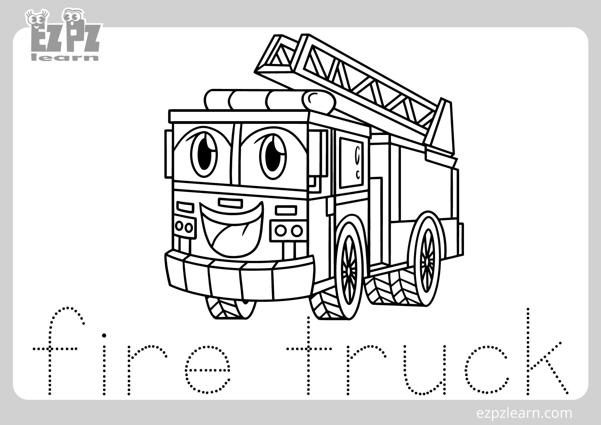 coloring pages fire truck for kids printable