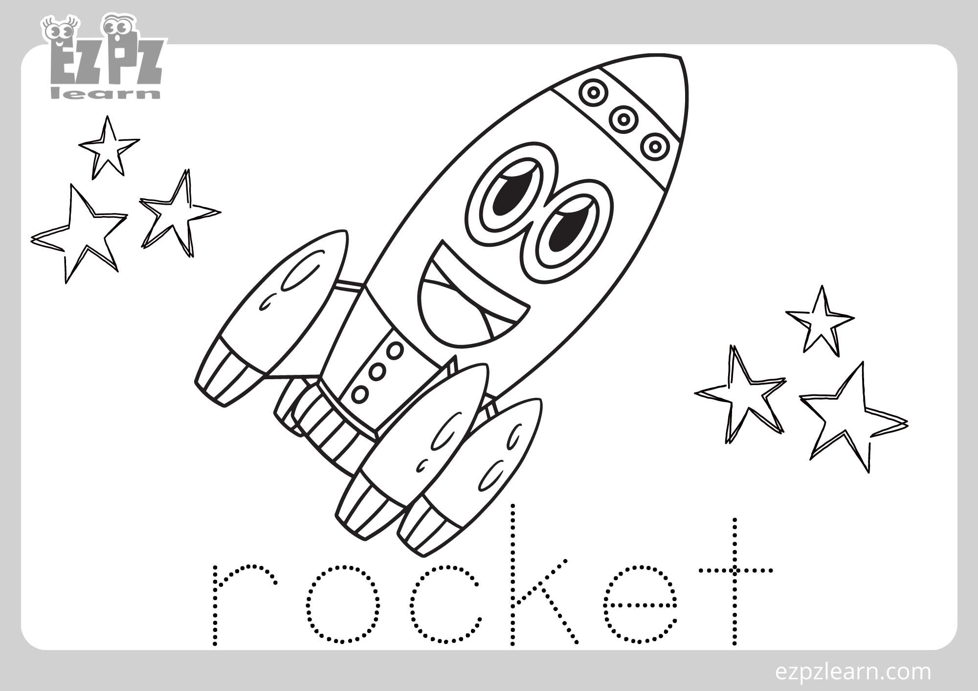 rocket coloring page