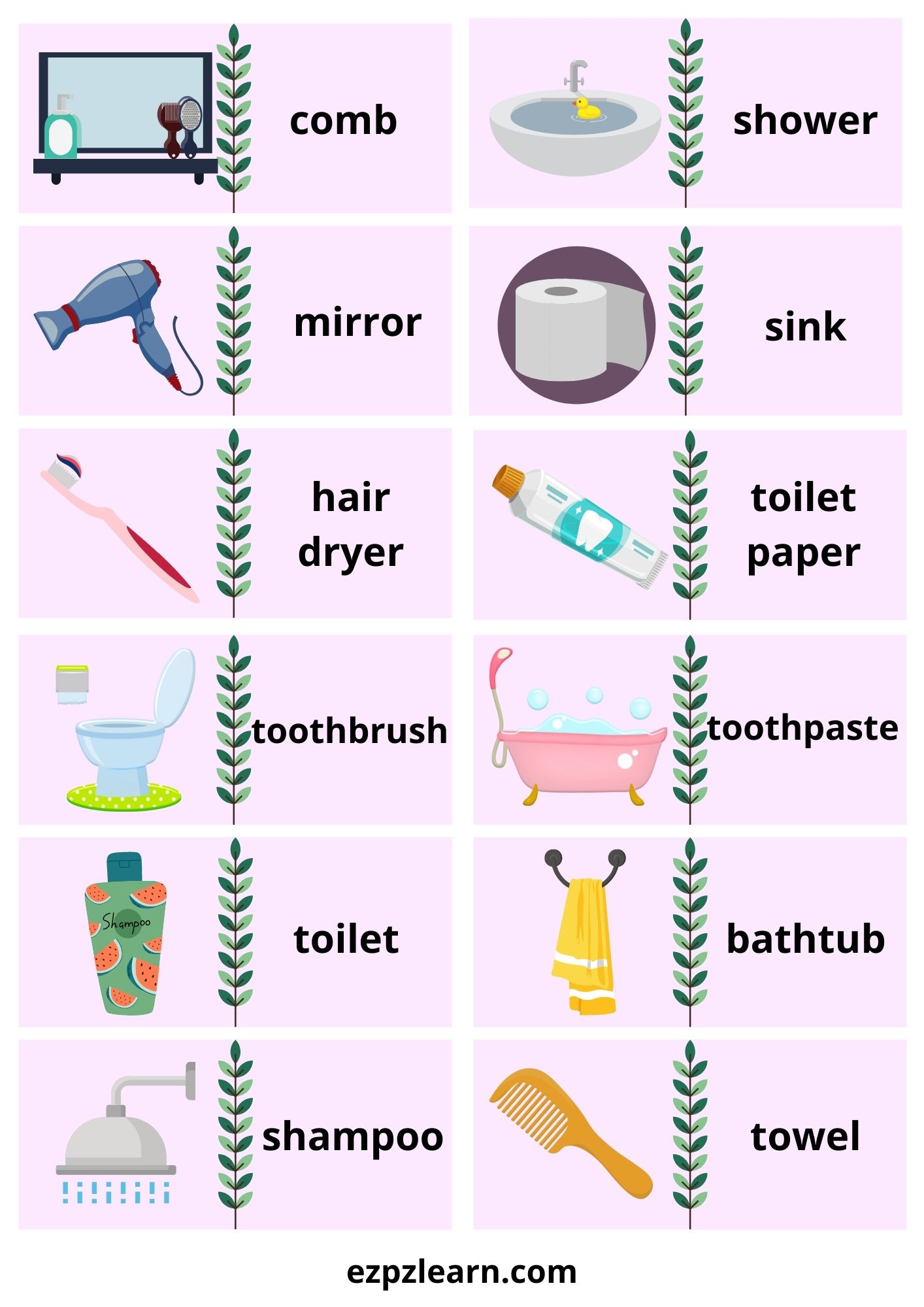 List of Bathroom Vocabulary Words For Kids (With Pictures)