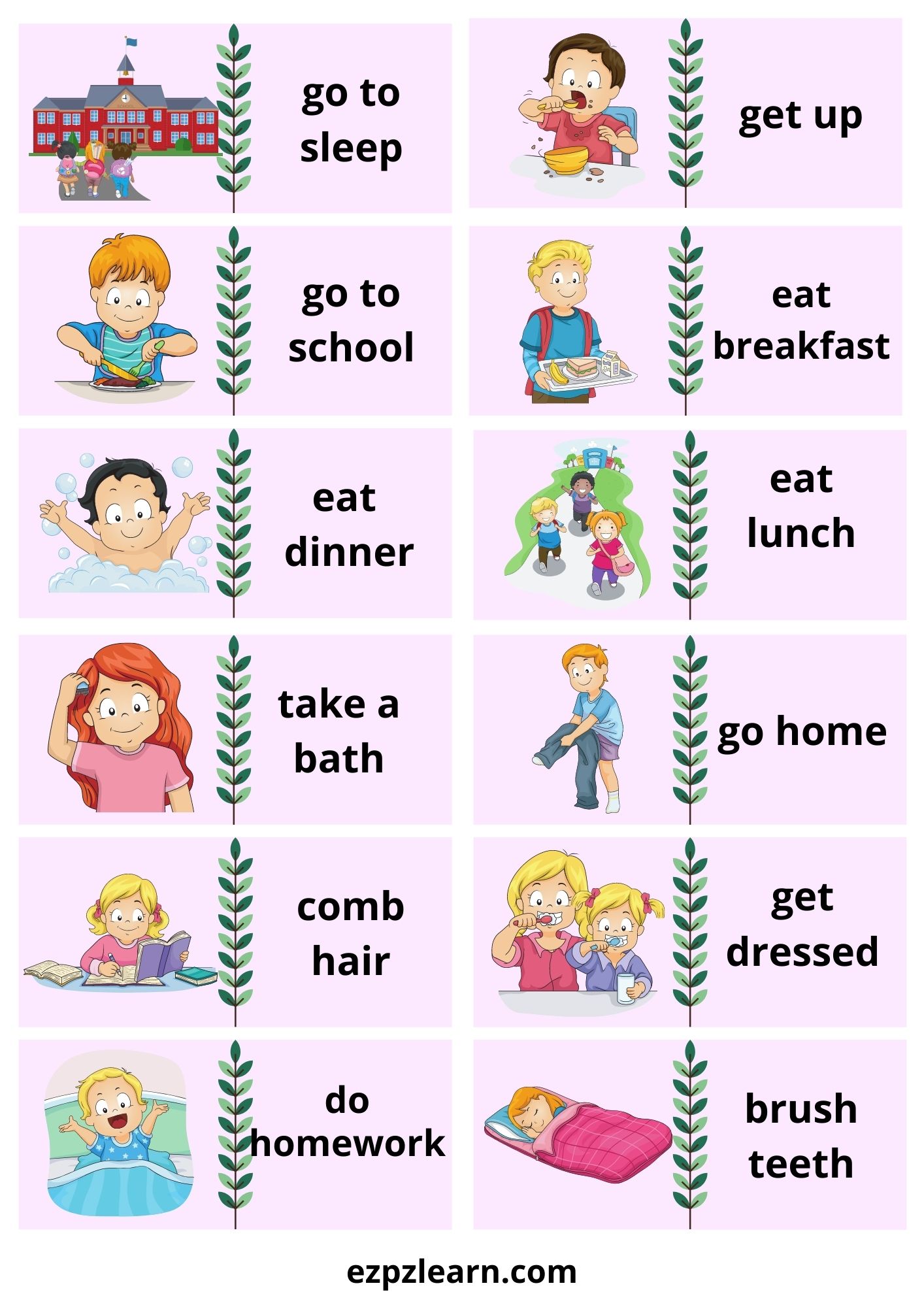 English Vocabulary Dominoes - Household Items