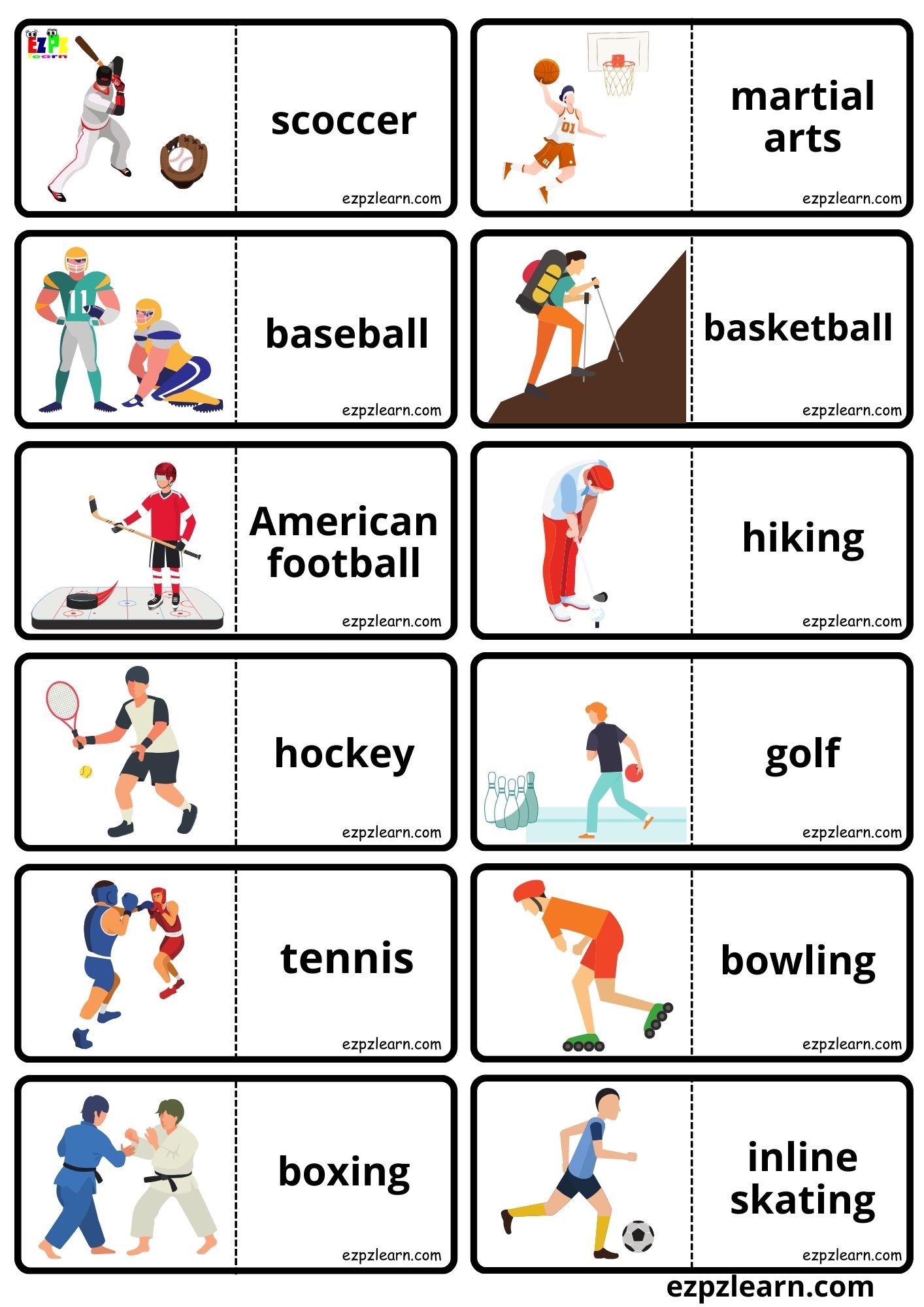 Sports Vocabulary With Pictures - Kidpid