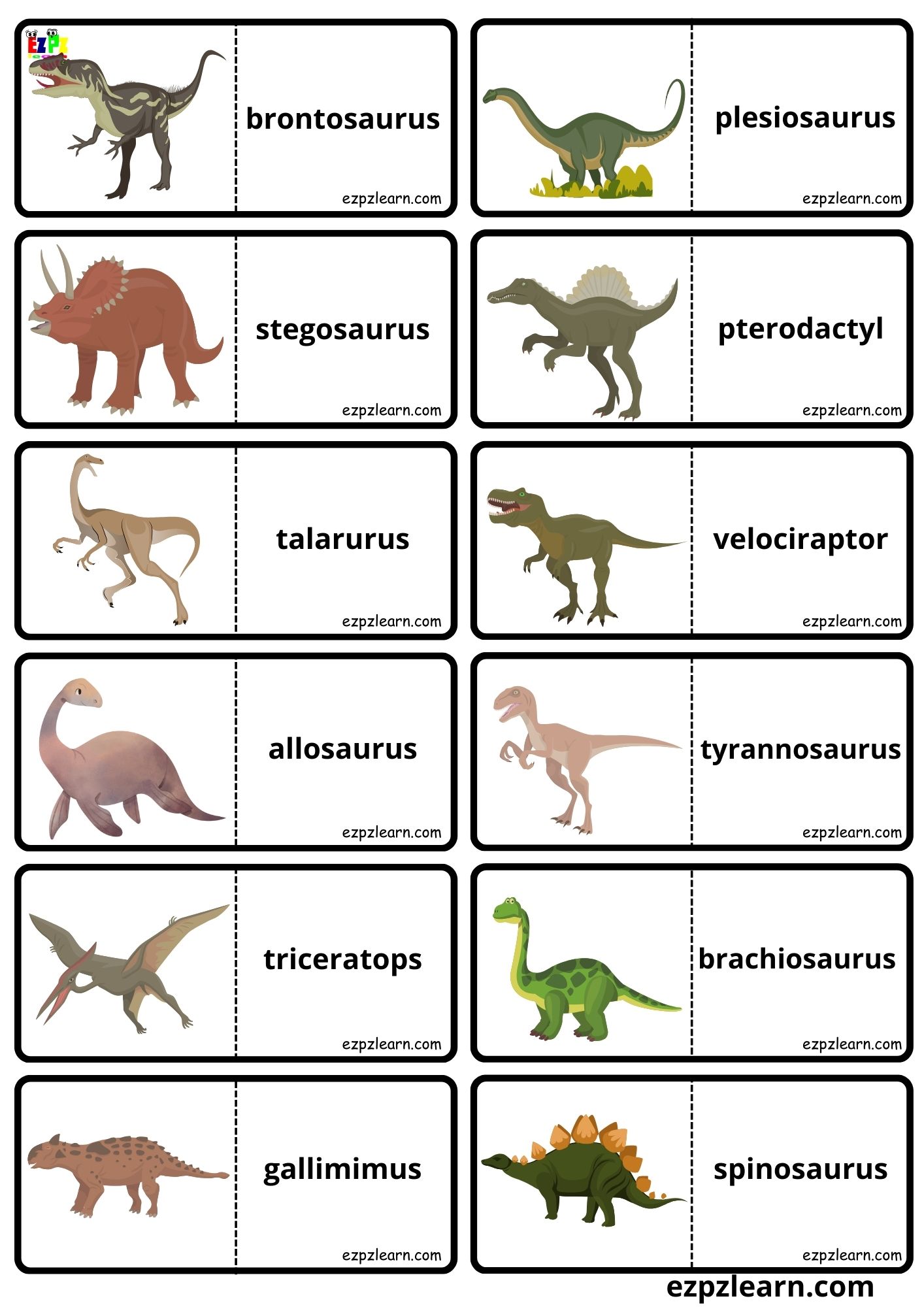 Dinosaurs - Ezpzlearn.com