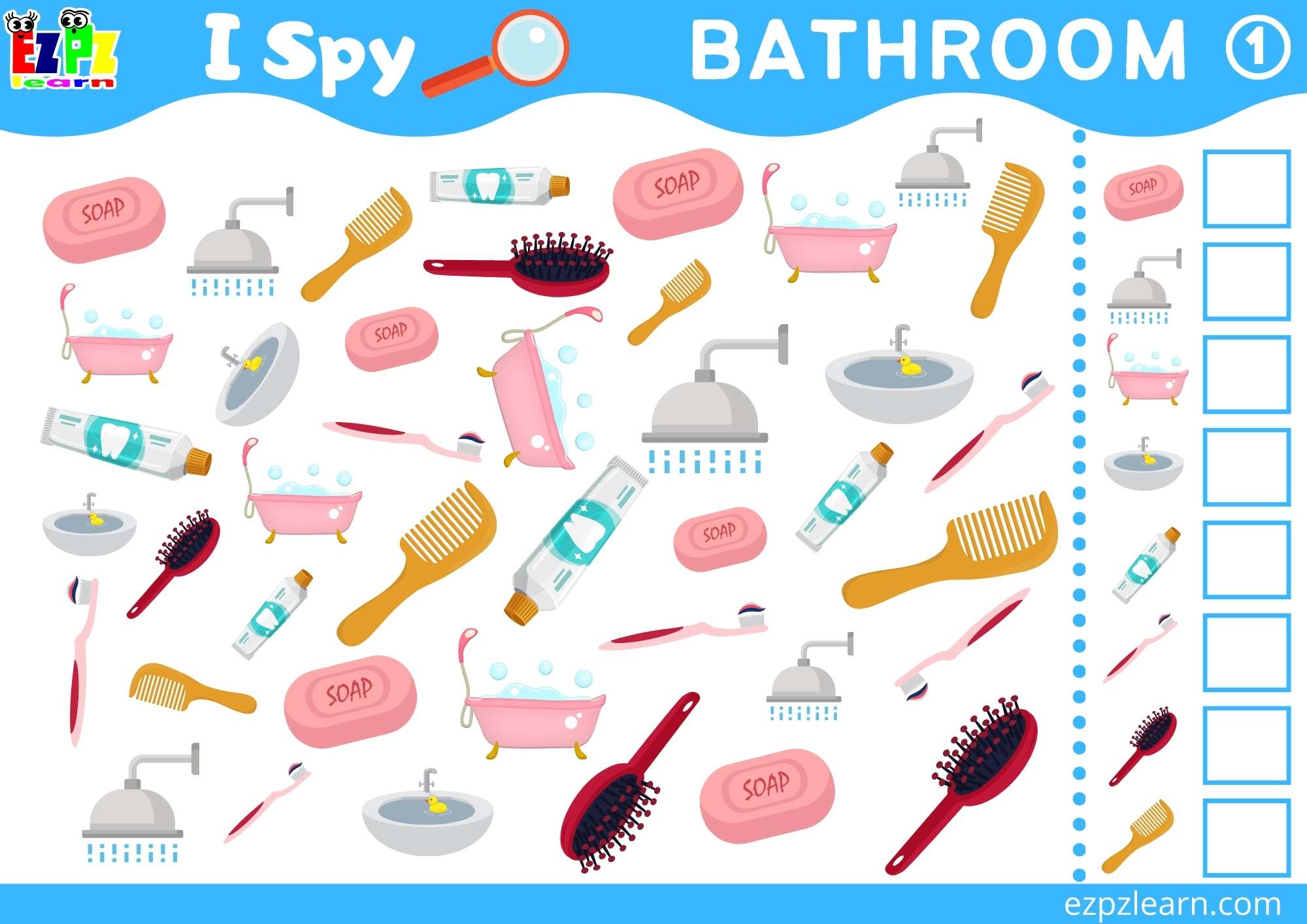 Bathroom I Spy Game Free PDF Download - Ezpzlearn.com