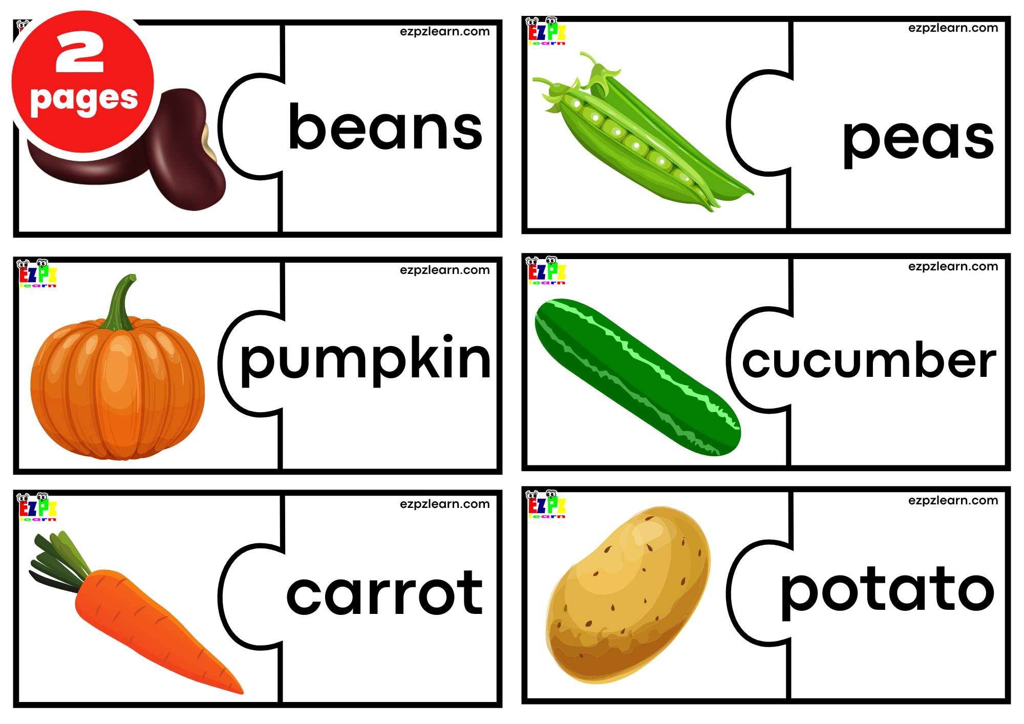 Vegetables - Ezpzlearn.com