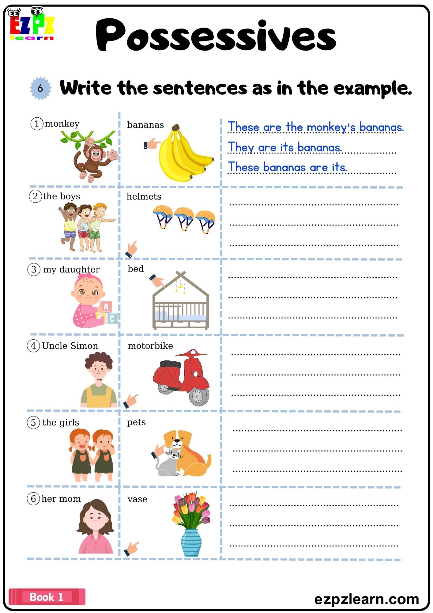 Possessives Look at the Images and then Write the Sentences Grammar ...