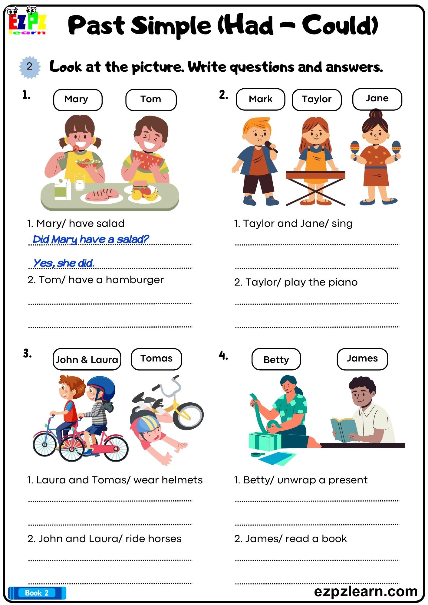 past ability worksheets