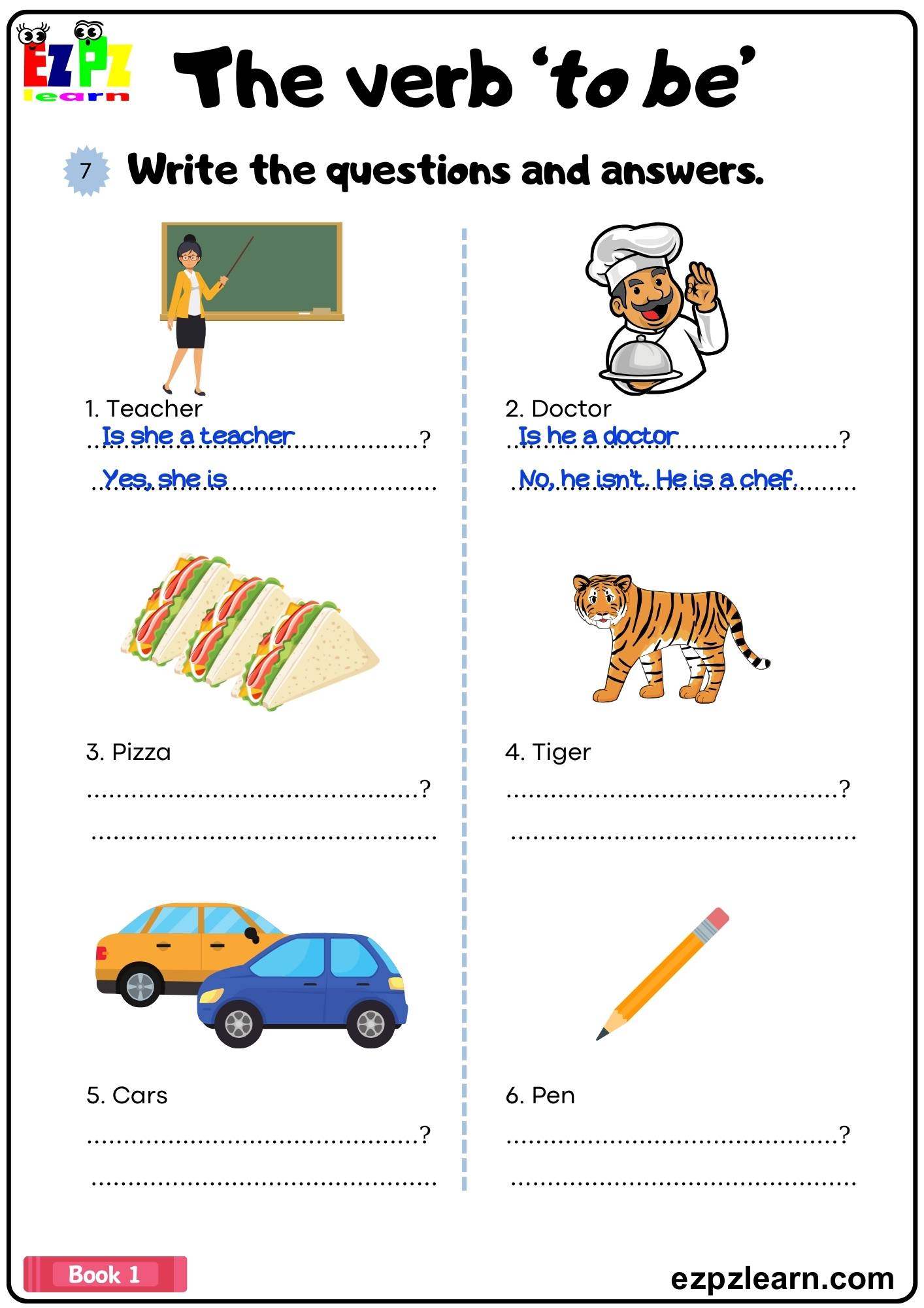 The Verb To Be Simple Present Write the Questions and Answers Grammar ...