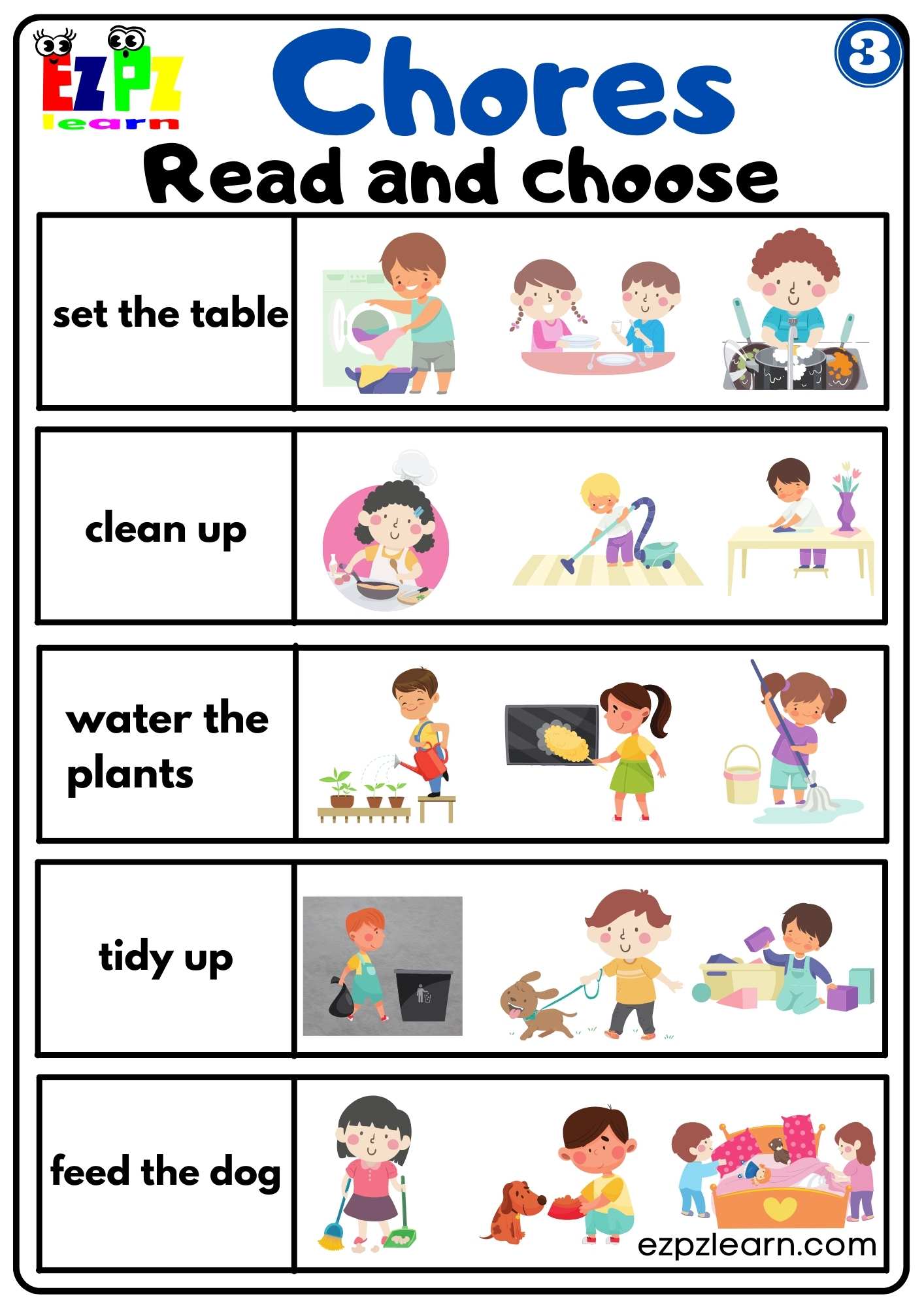 Chores - Ezpzlearn.com