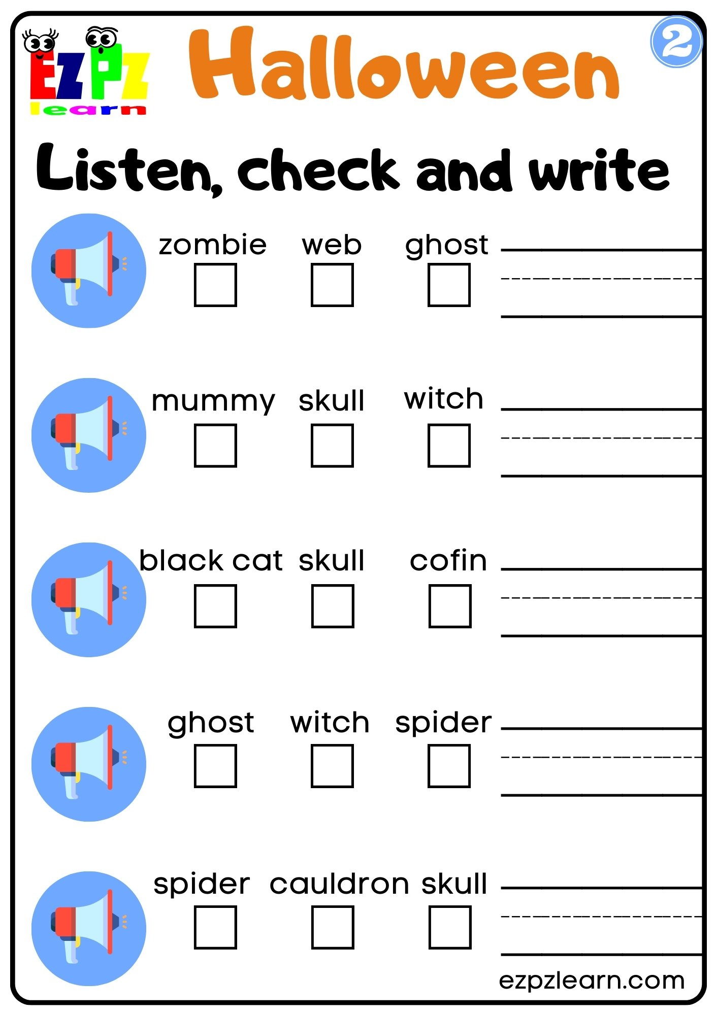 Halloween Spelling Worksheets