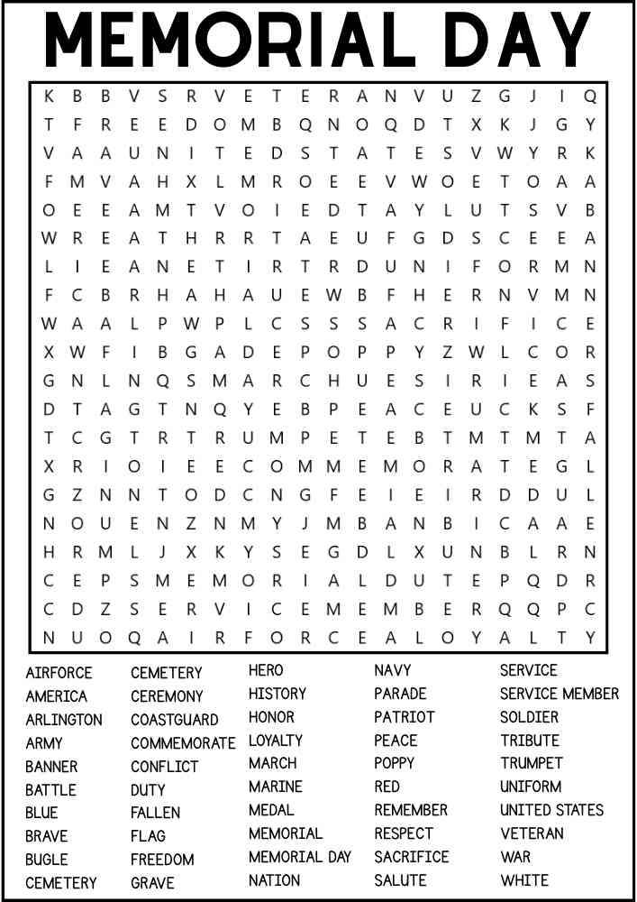 memorial-day-word-search-50-word-patriotic-puzzle-printable-ezpzlearn-com for Free Printable Word Searches For Middle School Memorial Day Word Search – 50 Word Patriotic Puzzle Printable - Ezpzlearn.com for Free Printable Word Searches For Middle School