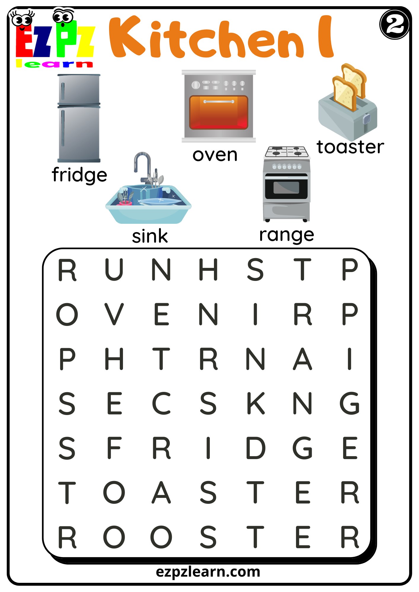 Home Appliances Word Search