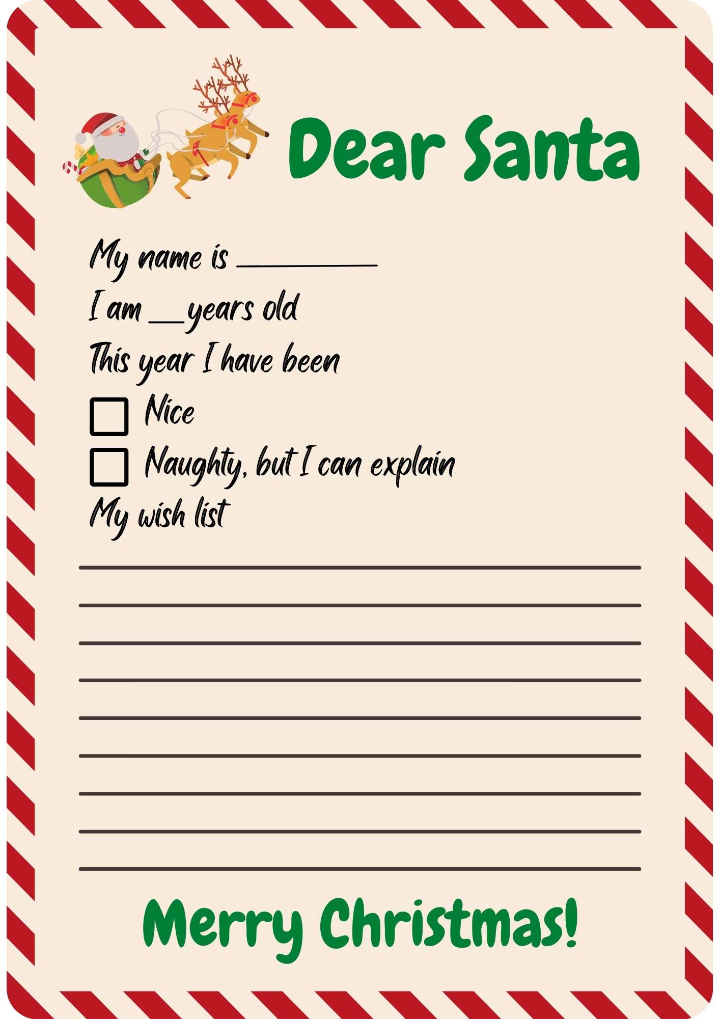 Dear Santa Letter 4 - Ezpzlearn.com