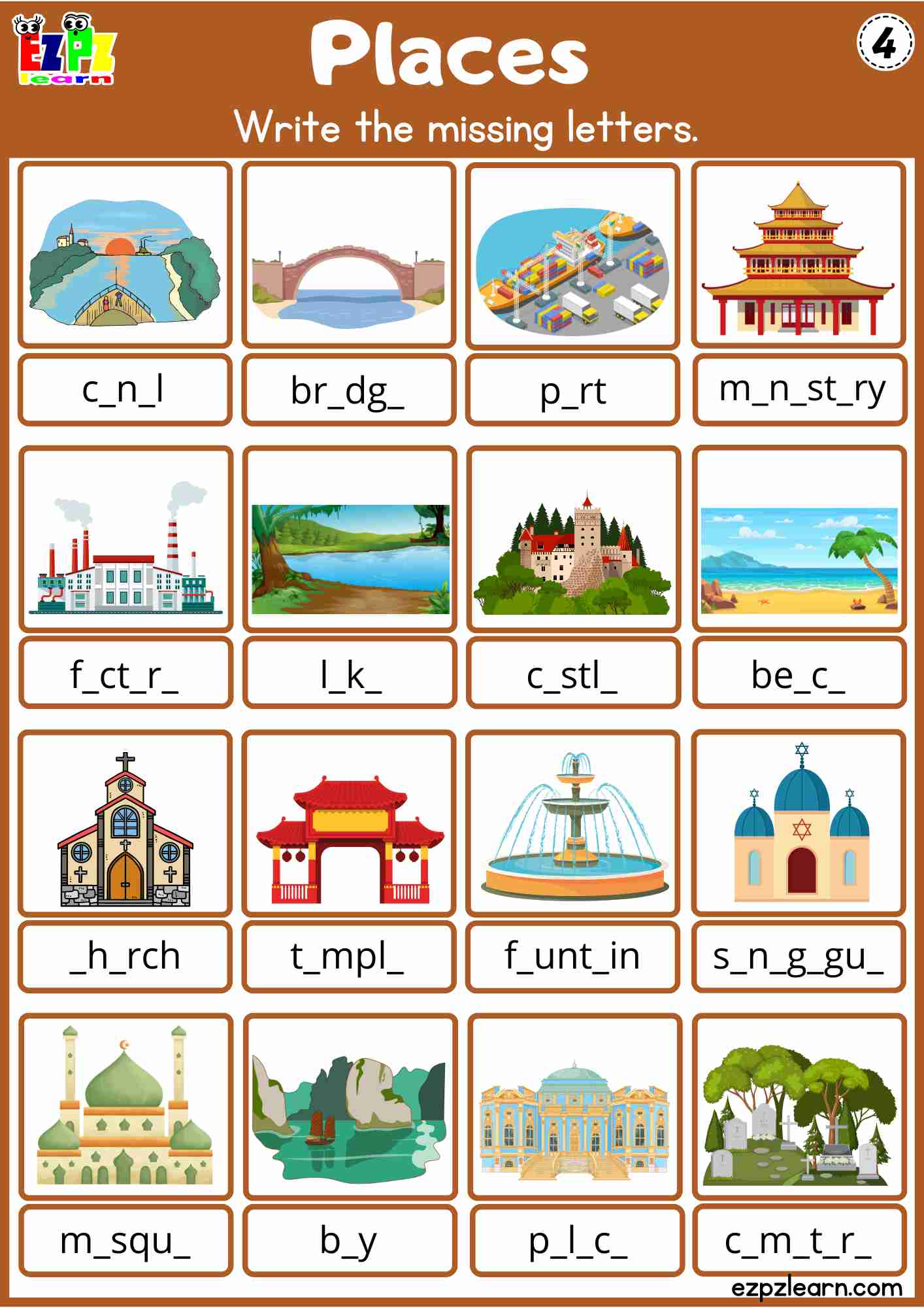 places-in-the-city-fill-in-the-missing-letters-worksheet-free-pdf-for-primary-students-english-language-learners-4-4-ezpzlearn-com for Free Printable Missing Alphabet Worksheets Pdf Places in the City – Fill in the Missing Letters Worksheet Free PDF for Primary Students & English Language Learners 4/4 - Ezpzlearn.com for Free Printable Missing Alphabet Worksheets Pdf