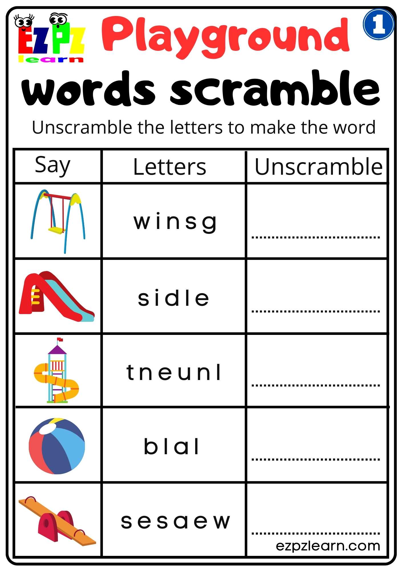 Kindergarten And Preschool Word Scramble Worksheet Spelling Worksheets ...