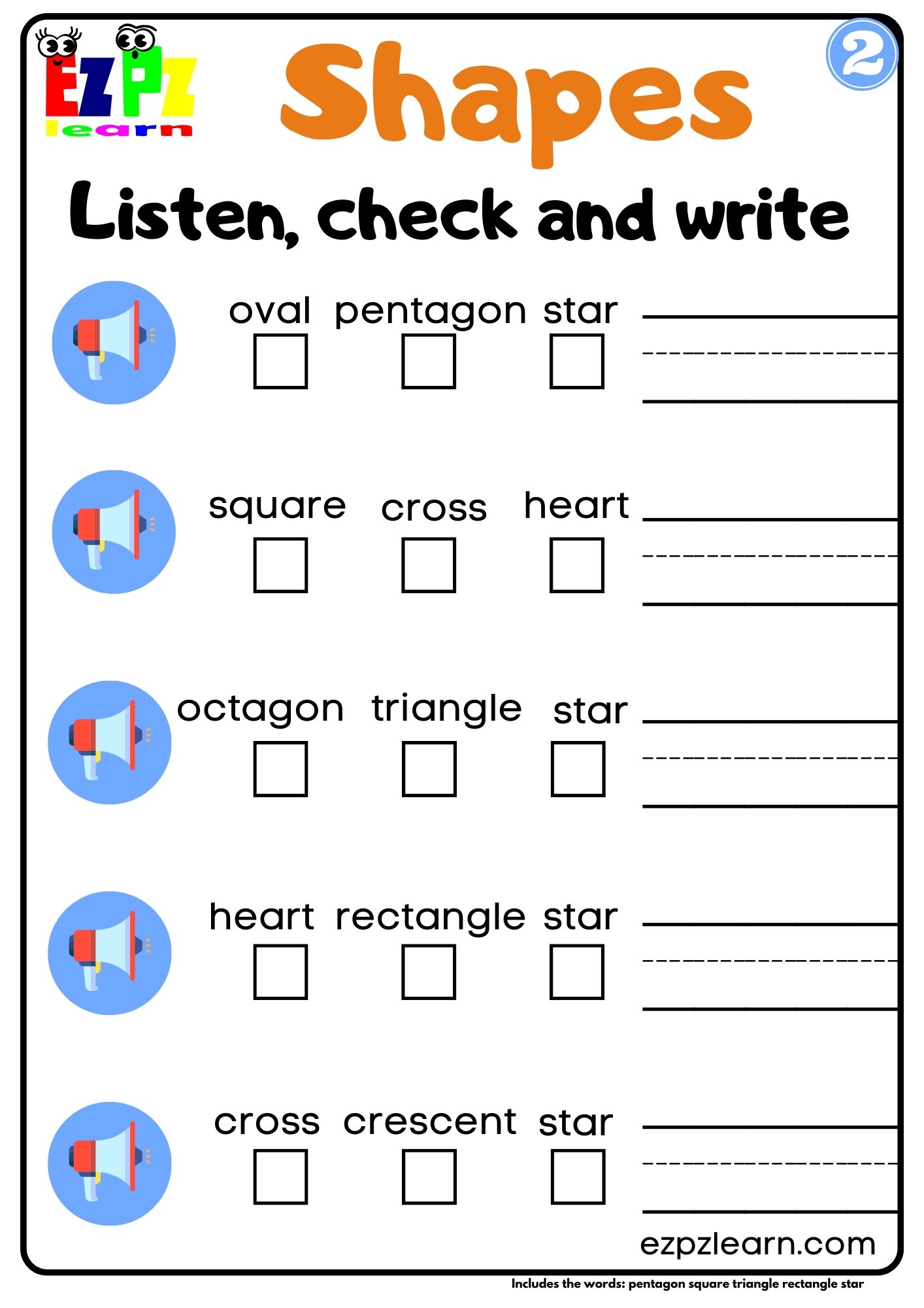 Identify Shapes, Interactive Worksheet