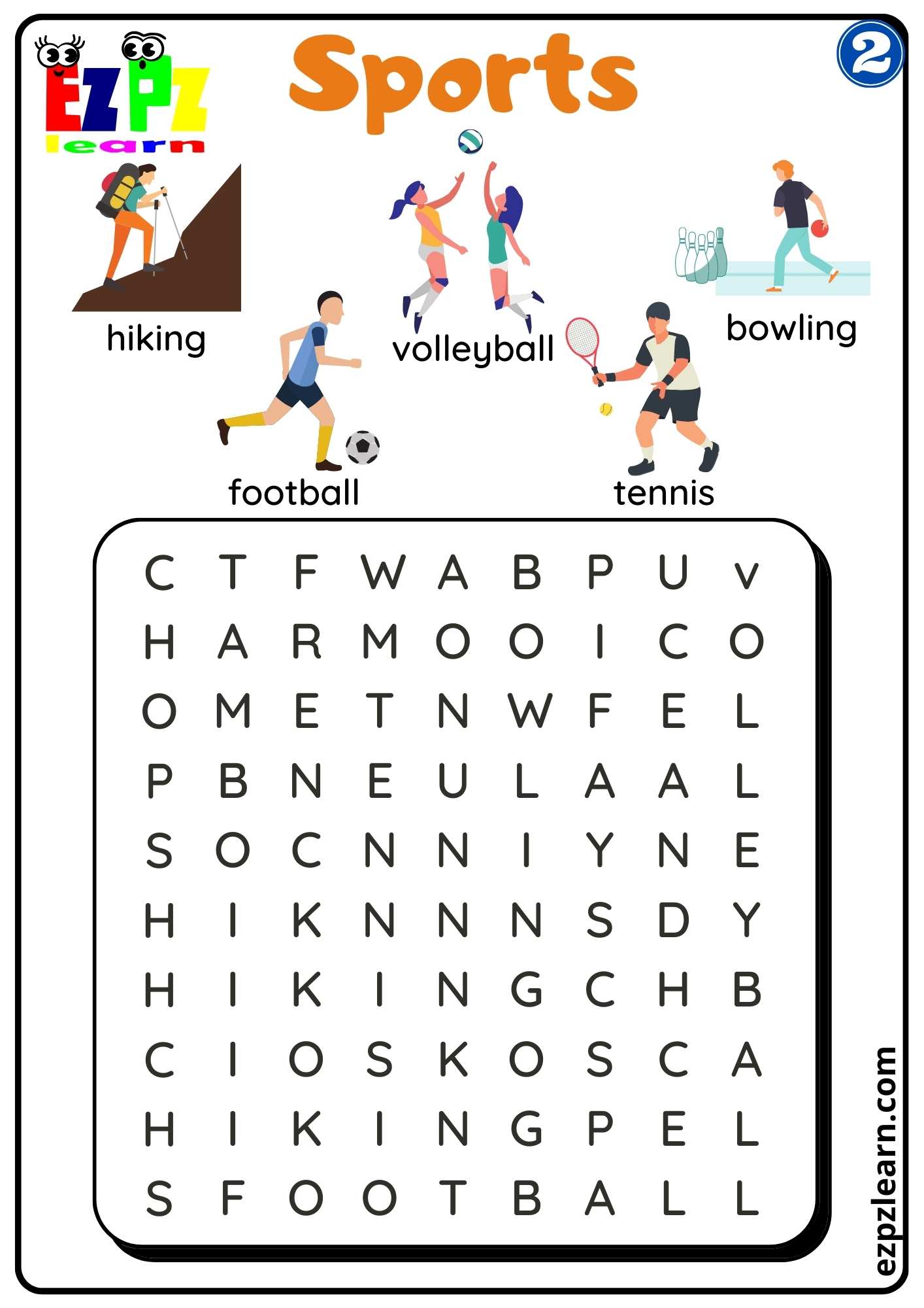 Group 2 Sports Word Search Worksheet K5 Kids and ESL Students PDF ...