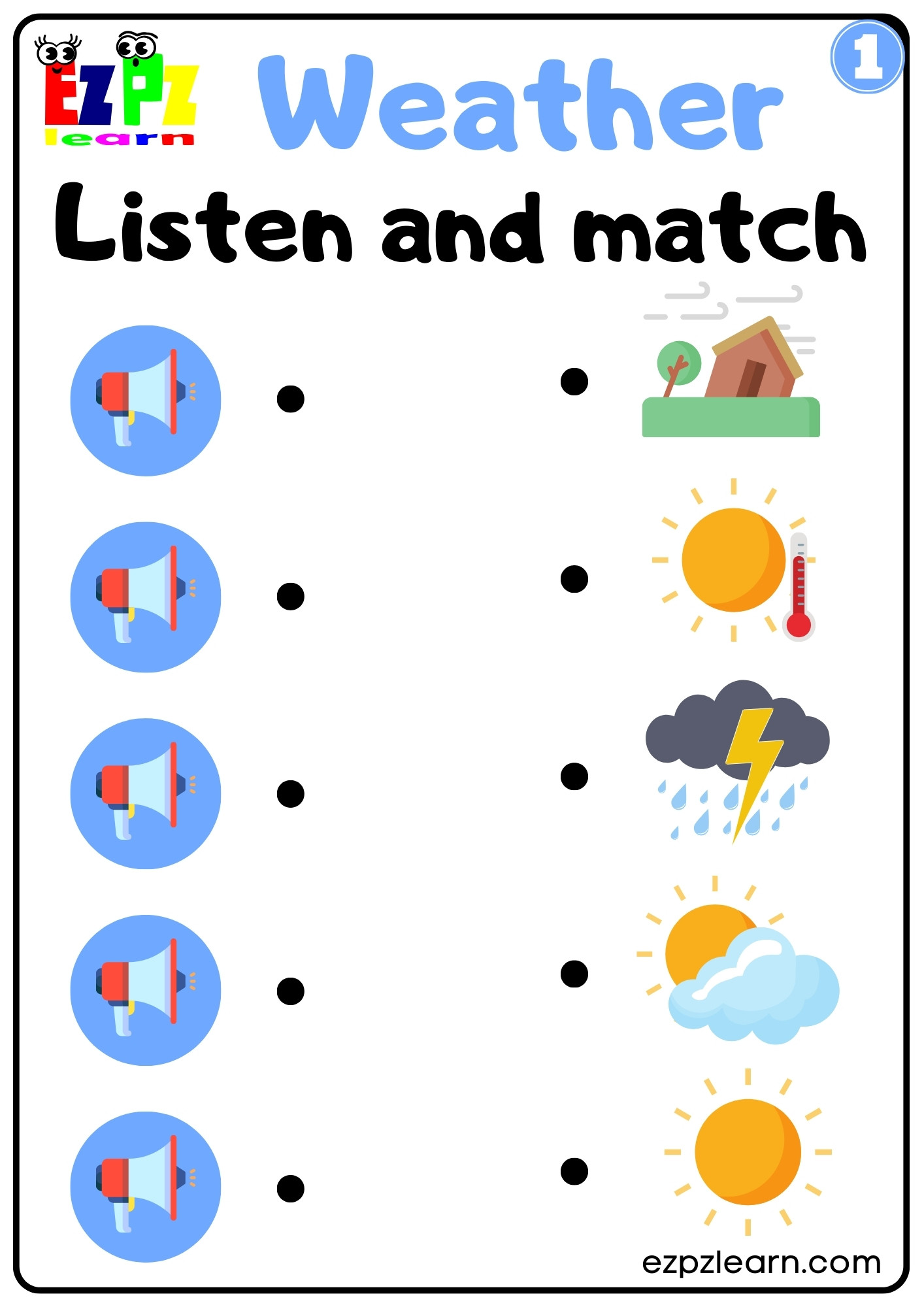 Weather Vocabulary Interactive Worksheet Listen and Match the Correct Images Activity for Kindergarten and ESL Students G1 - Ezpzlearn.com weather-vocabulary-interactive-worksheet-listen-and-match-the-correct-images-activity-for-kindergarten-and-esl-students-g1-ezpzlearn-com