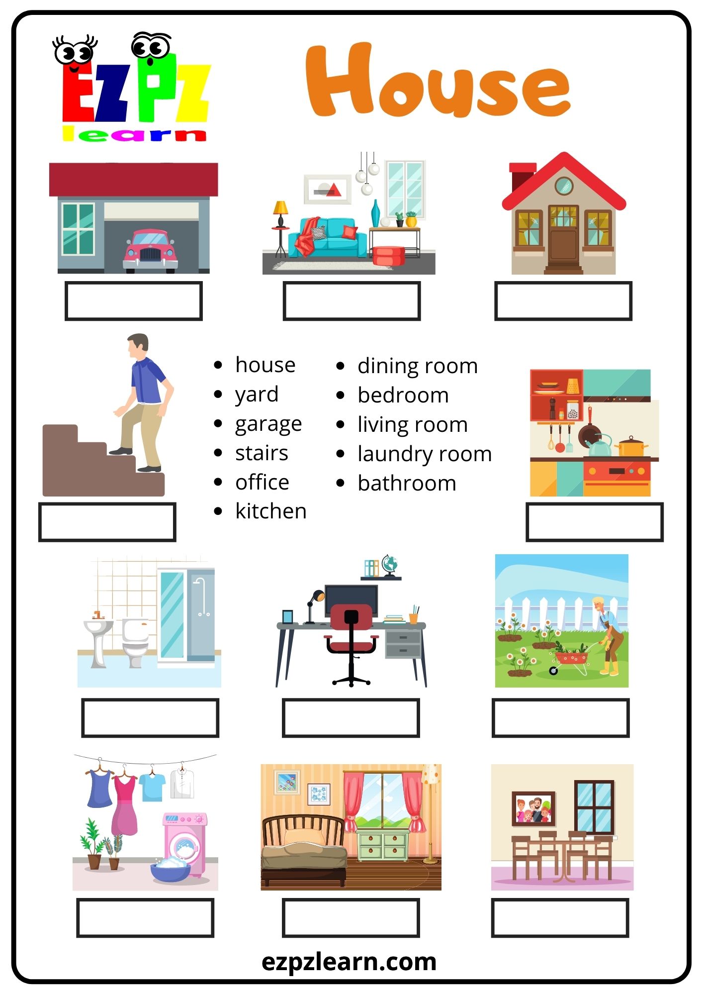 ROOMS of the house Free Activities online for kids in 2nd grade by