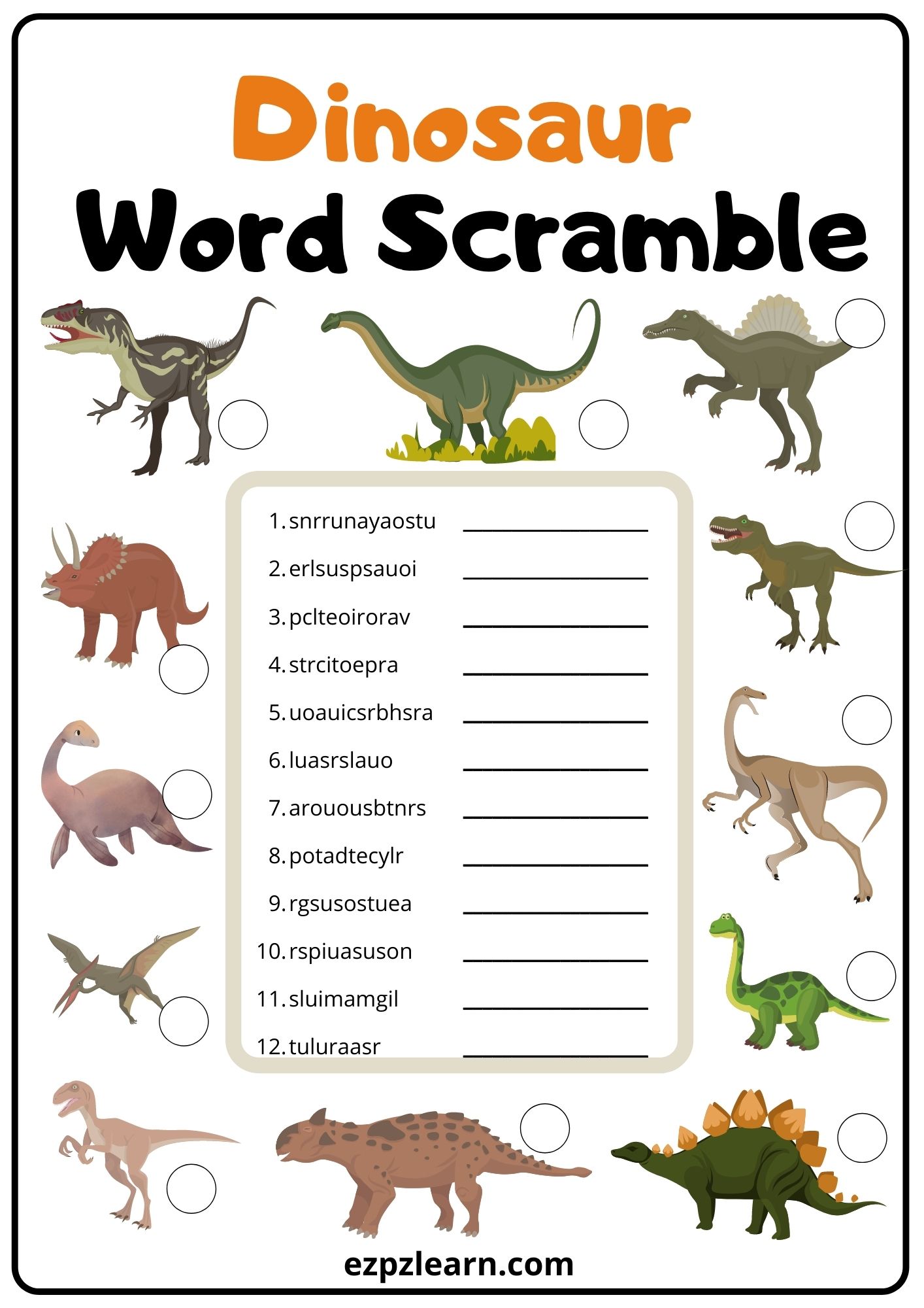 dinosaurs ezpzlearn com