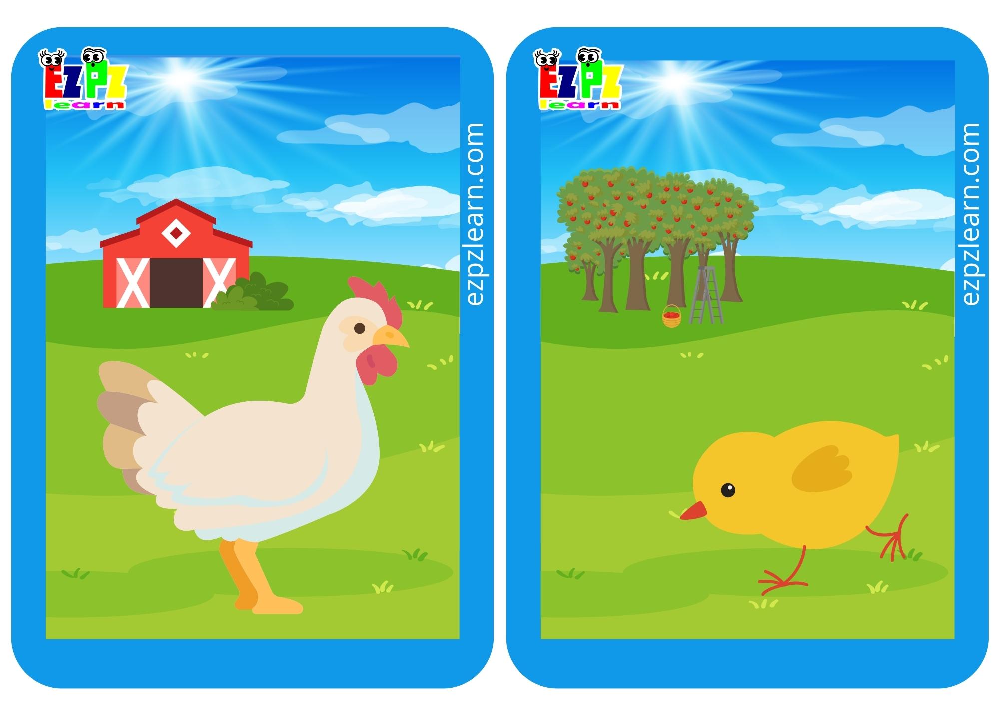 Farm Animals Half Page Mini Game and Flashcards for Preschool ...