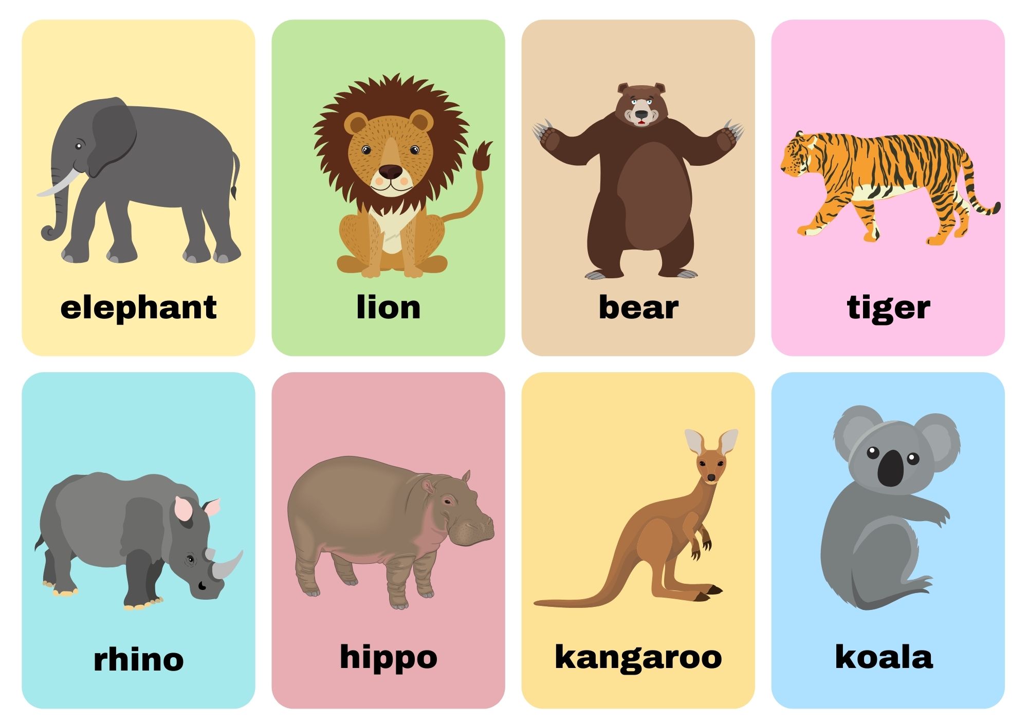 Wild Animal Flashcards No Words Contains 22 Pages use online or free ...