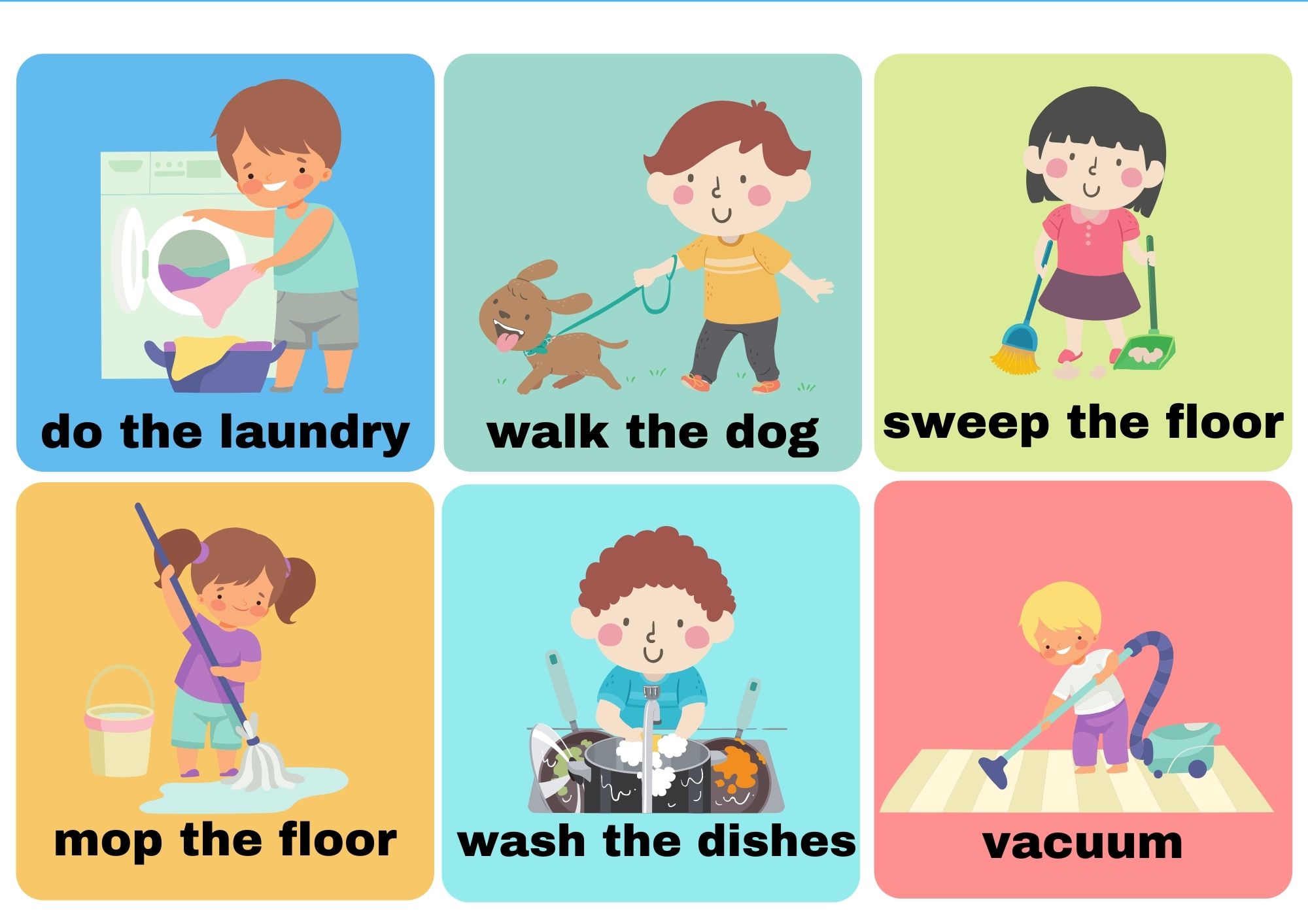 Household Chores Flashcard, 57% OFF | tratenor.es