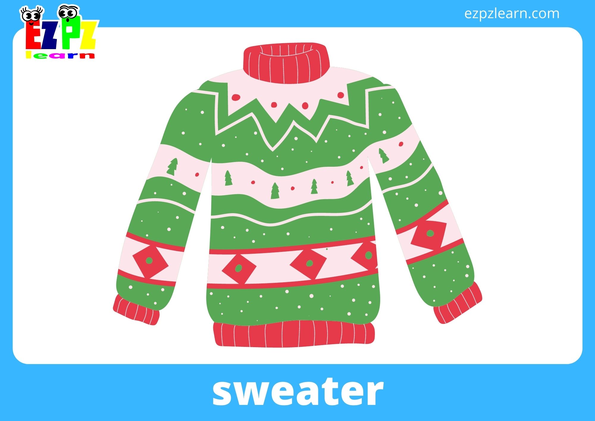 Winter Clothes With Words - Ezpzlearn.com