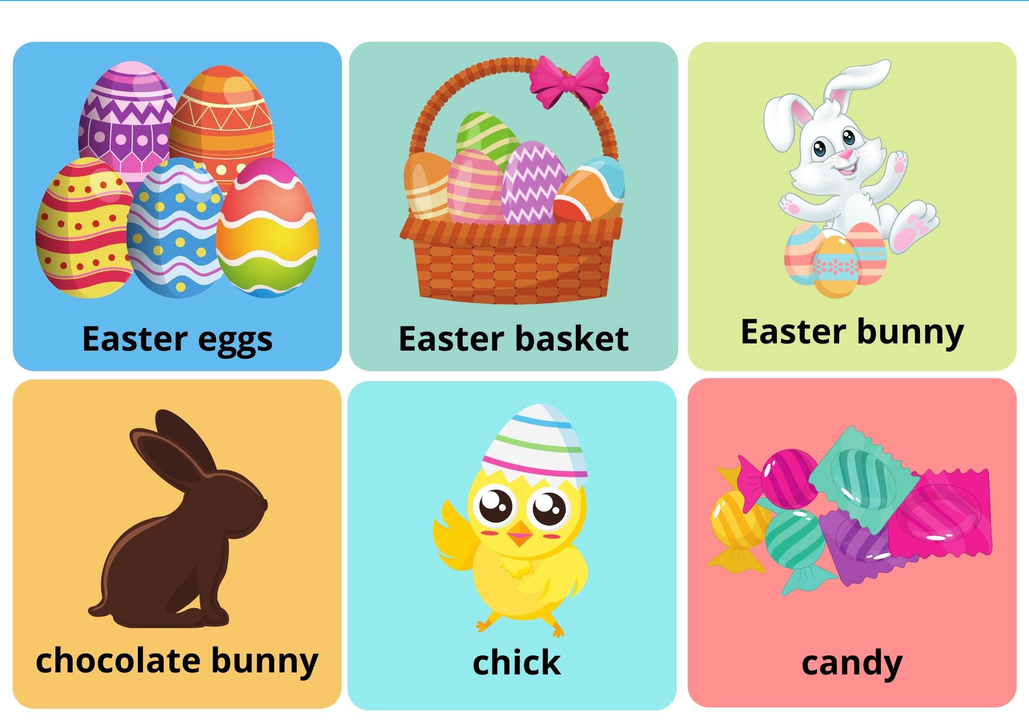Easter Holiday Flashcards View Online or Free PDF Download - Ezpzlearn.com