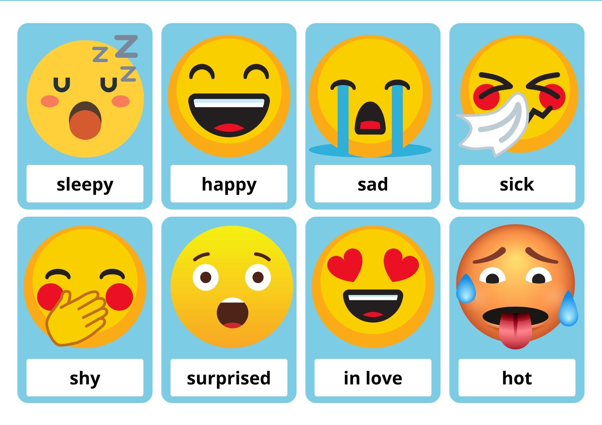 Feelings Flashcards With Words View Online or Free PDF Download ...