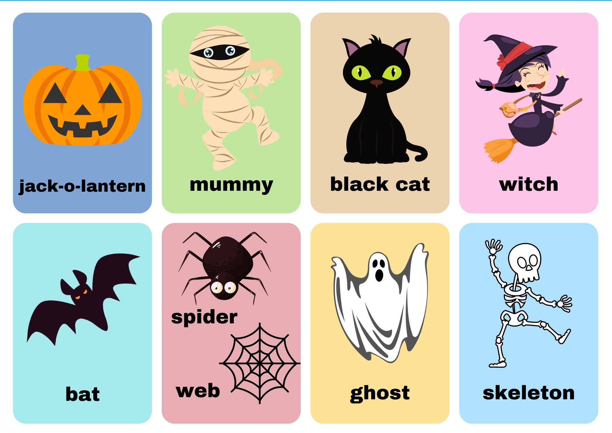 Halloween Flashcards With Words View Online or Free PDF Download ...