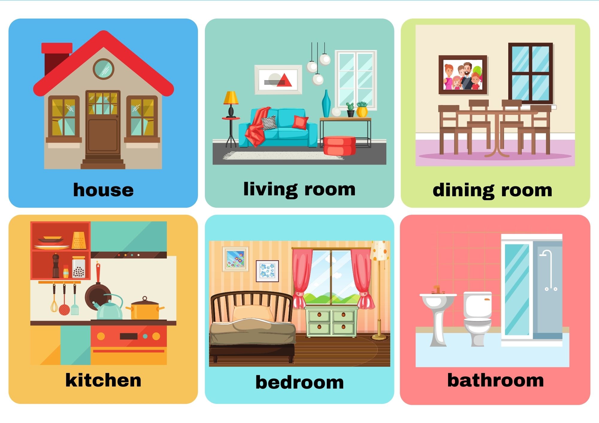 Rooms in a House – ESL Flashcards