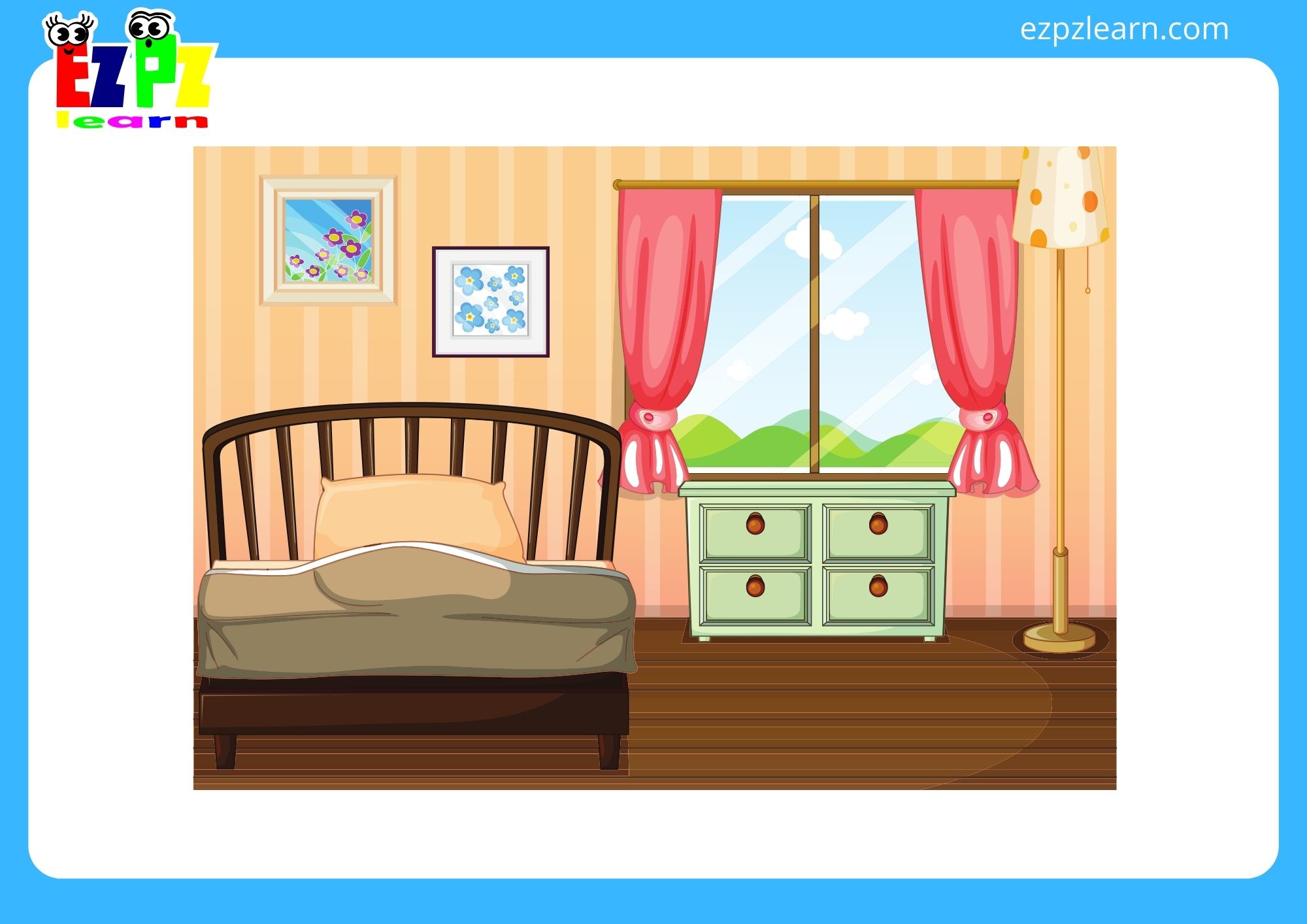 House Rooms Flashcards View Online or Download PDF - Ezpzlearn.com