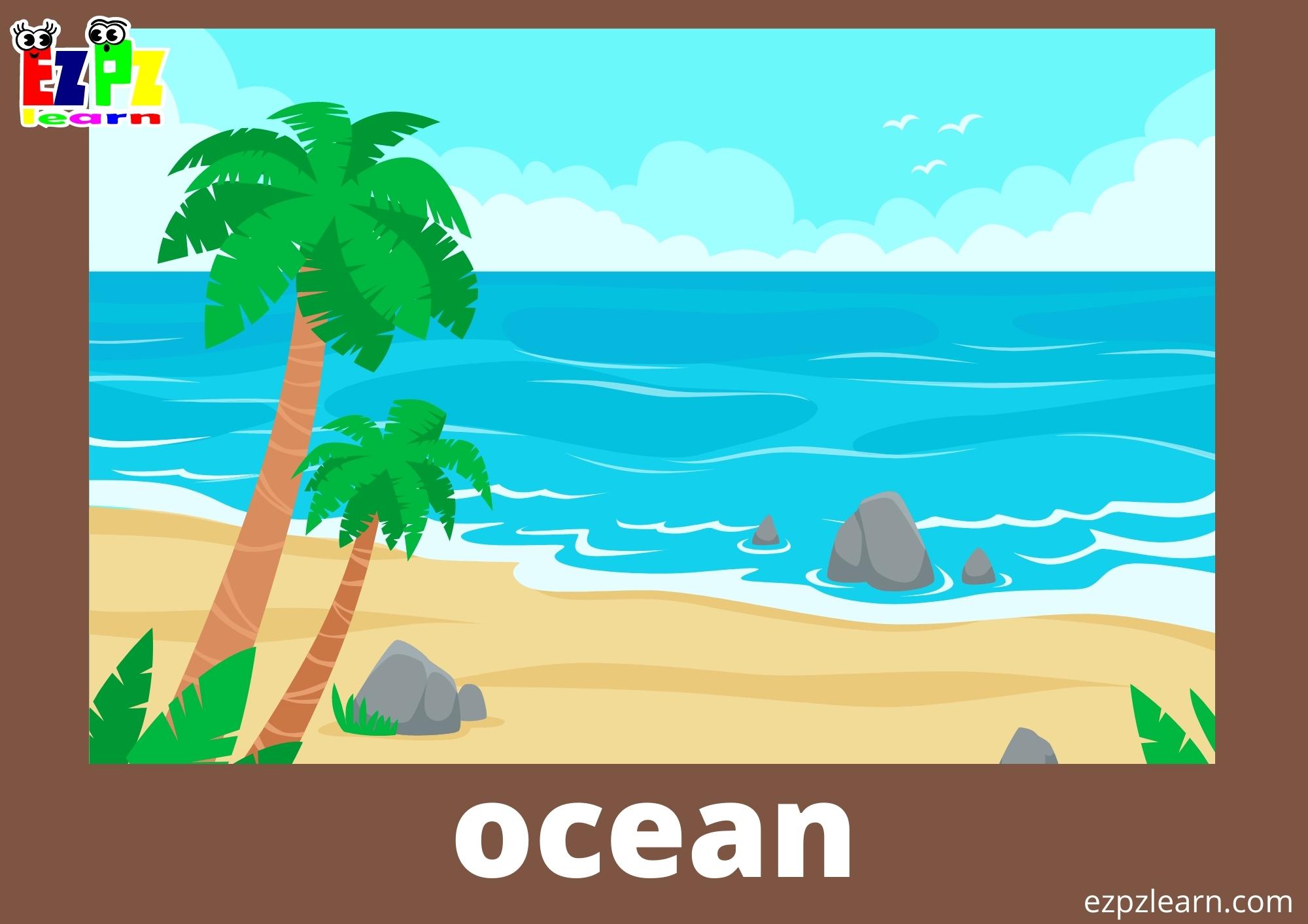 Land and Water Forms Flashcards - Ezpzlearn.com