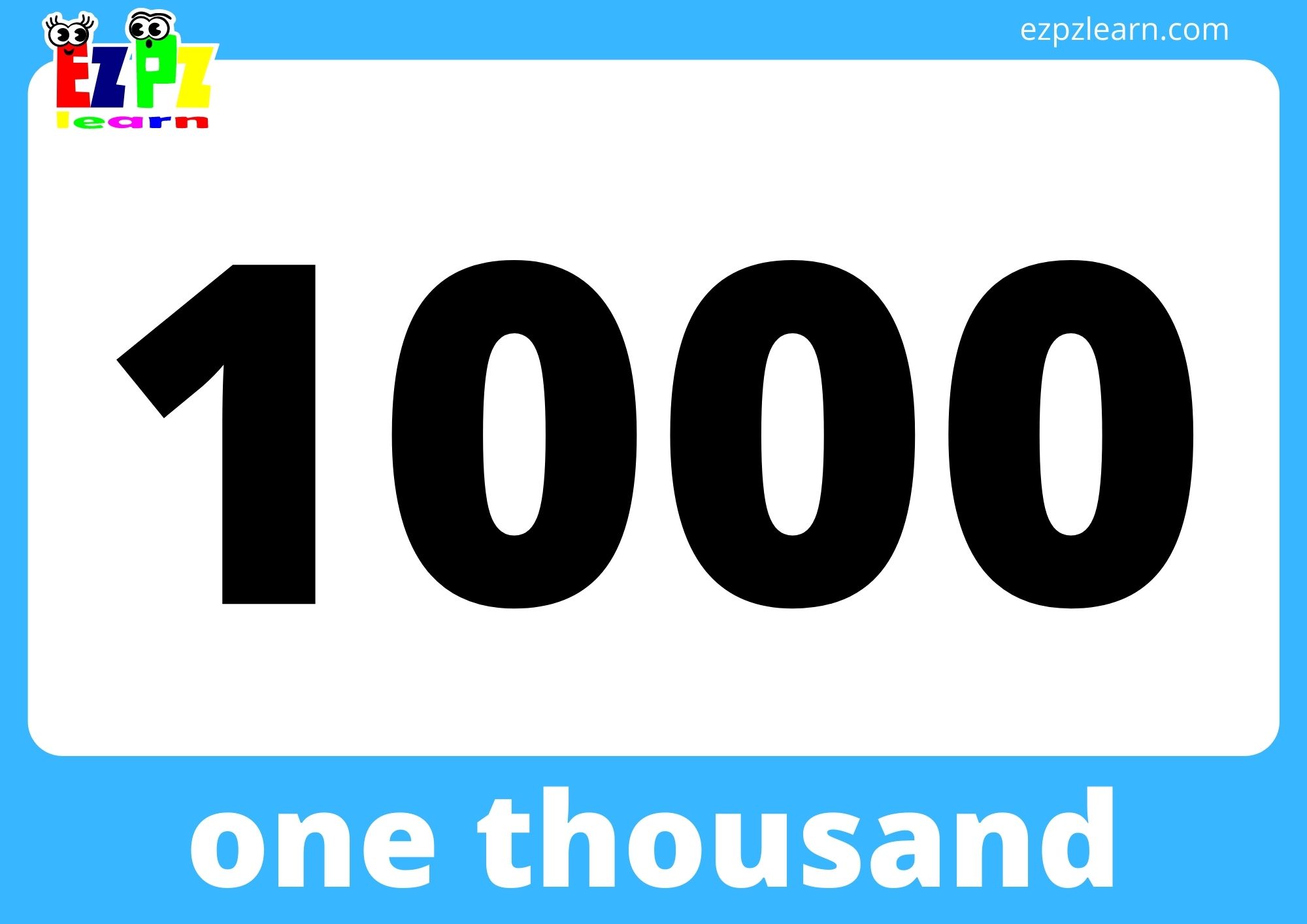Number 1000 - Free Picture of the Number One Thousand