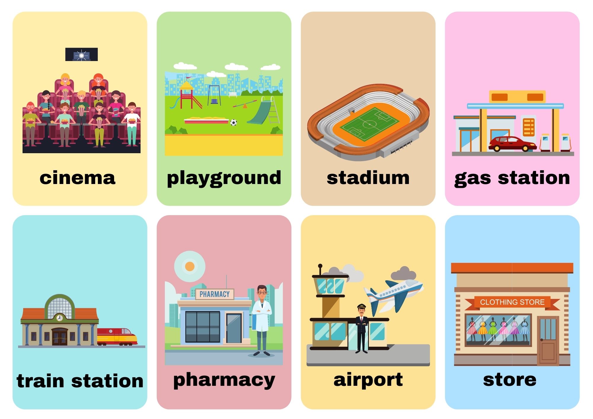 Places in the City No Words Flashcards View Online or Free PDF Download ...
