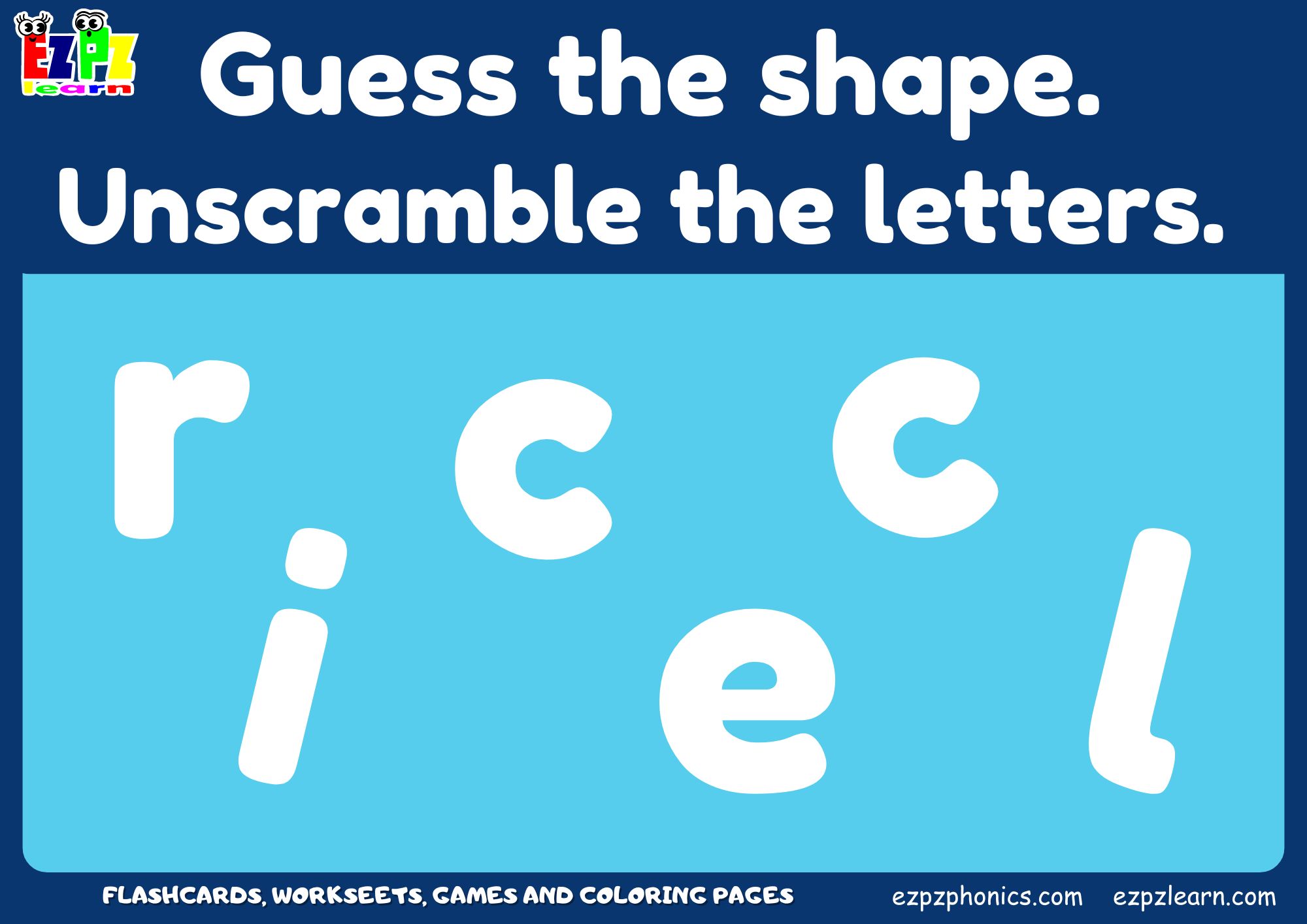 Shapes Vocabulary Word Scramble Guessing Game. Great for kids and ...