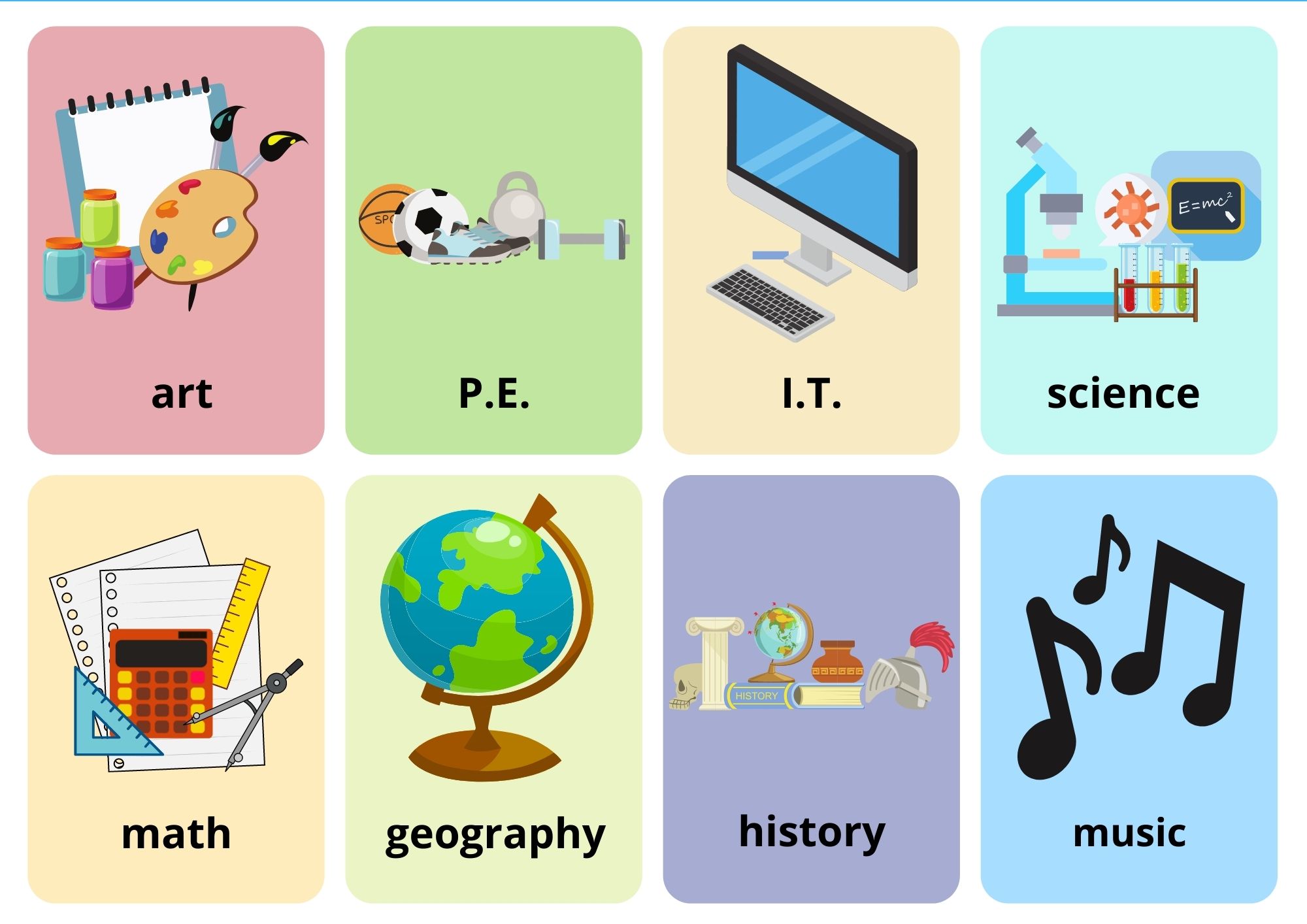 School Subjects Flashcards