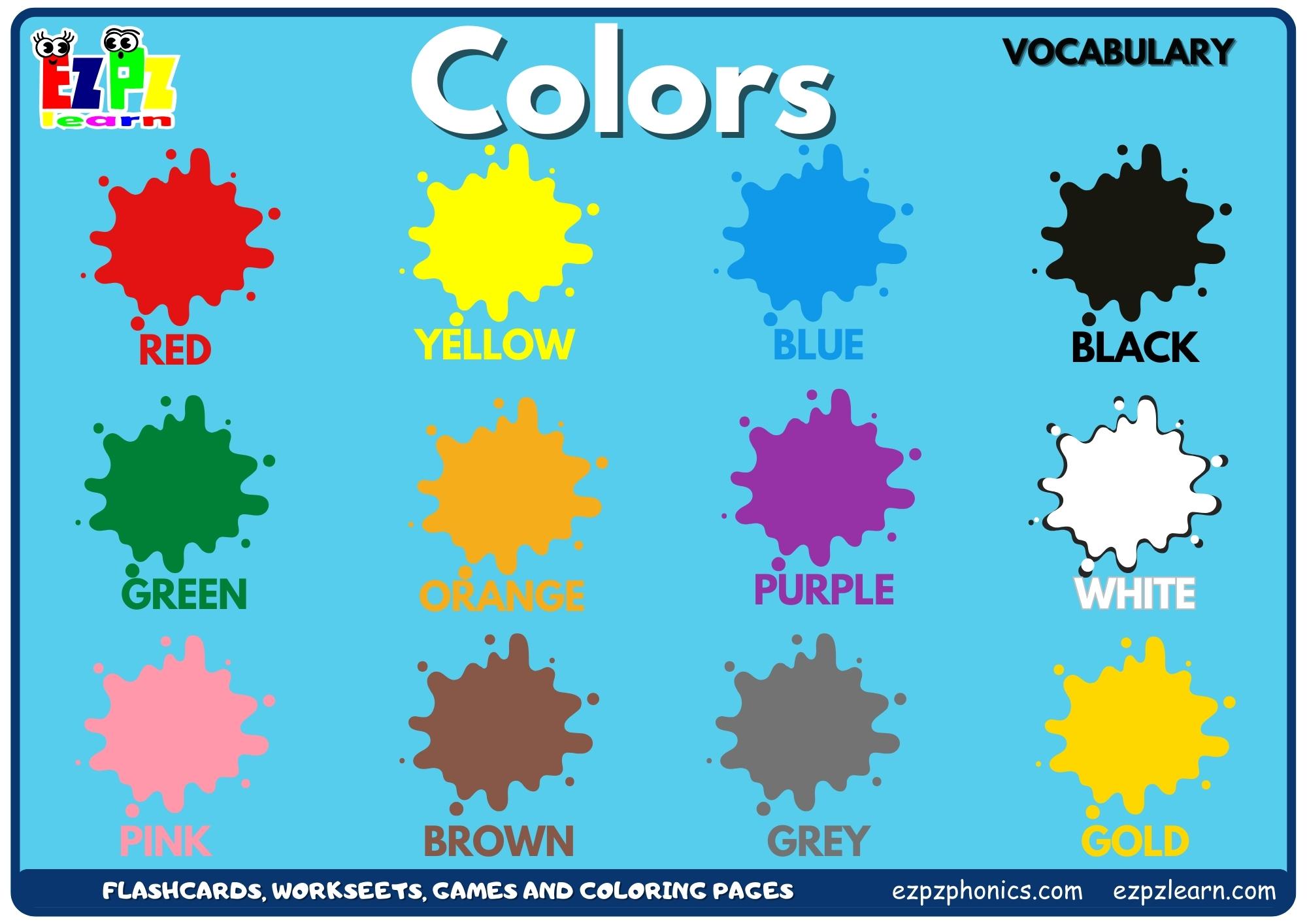 Colors Name  Learn Colors in English with Vocabulary for Kids
